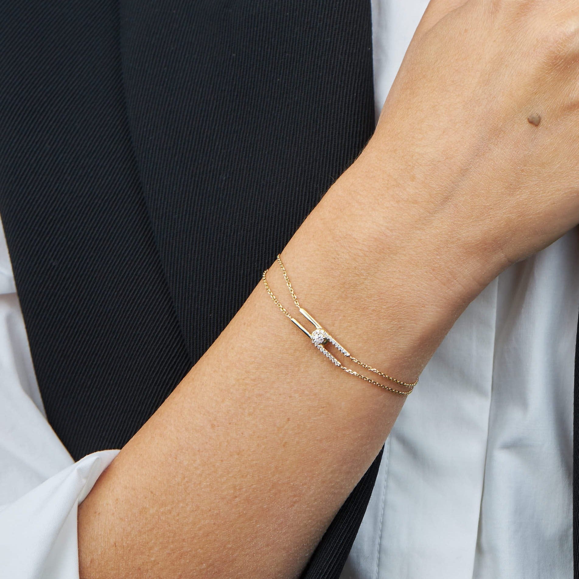 צמיד 08 - יהלומים לבנים