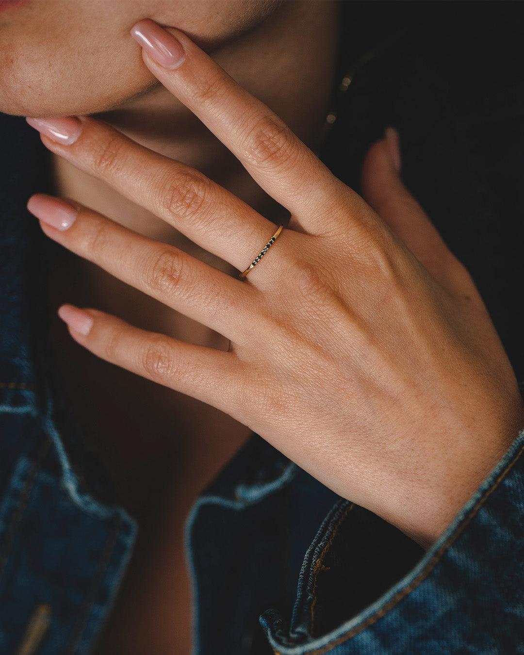 טבעת קלי יהלומים שחורים