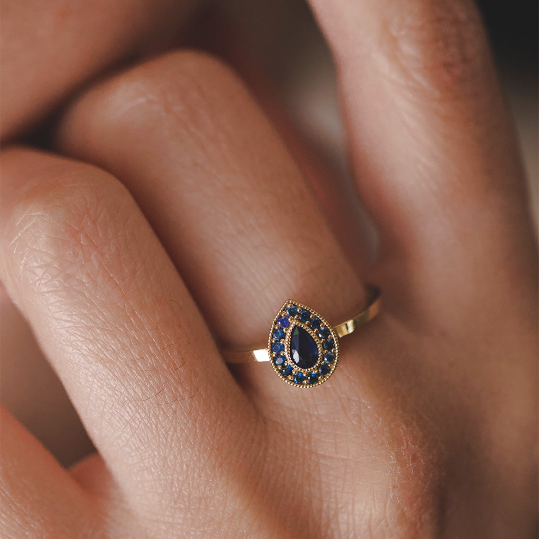 טבעת לונה עם ספירים