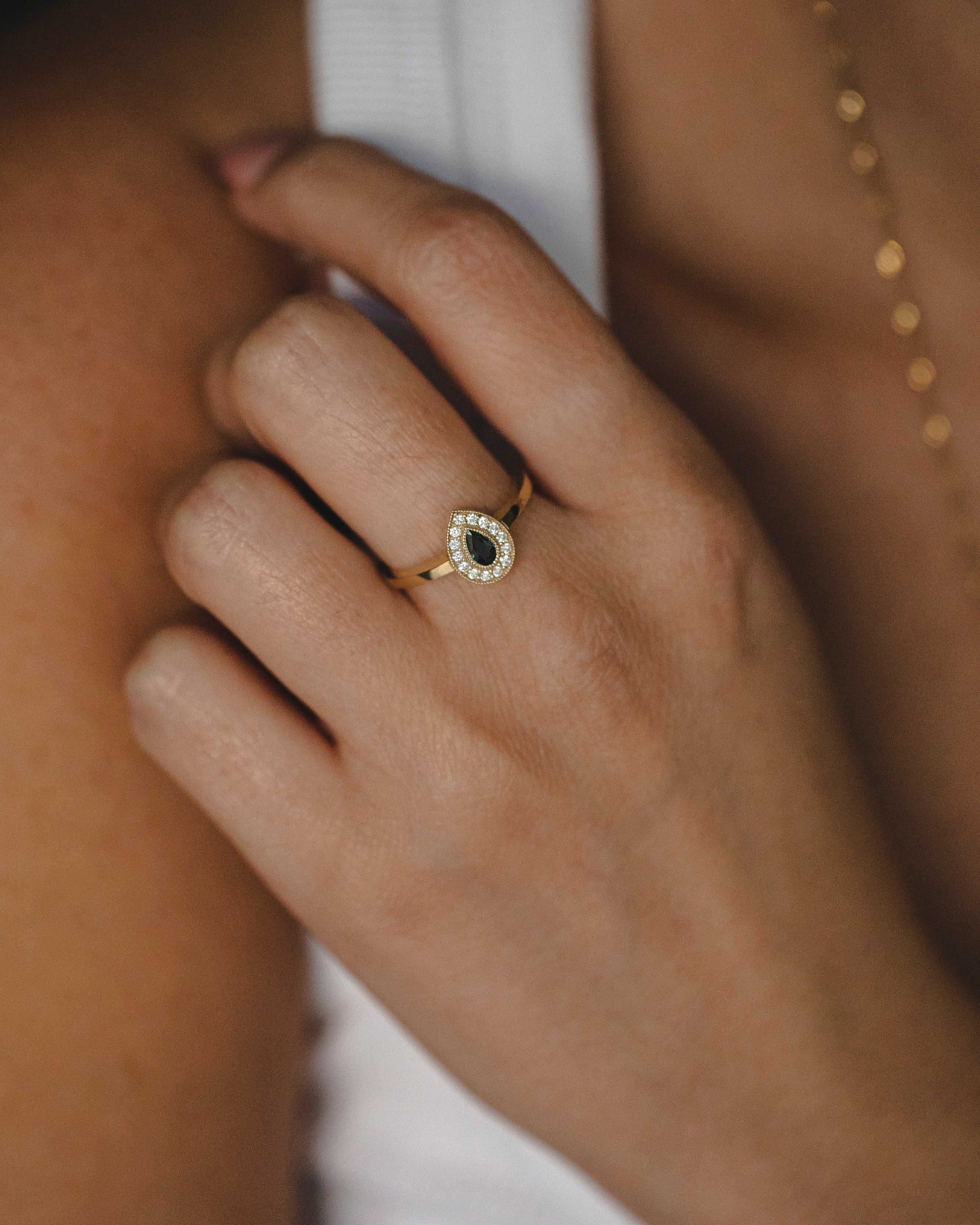 טבעת לונה יהלום שחור