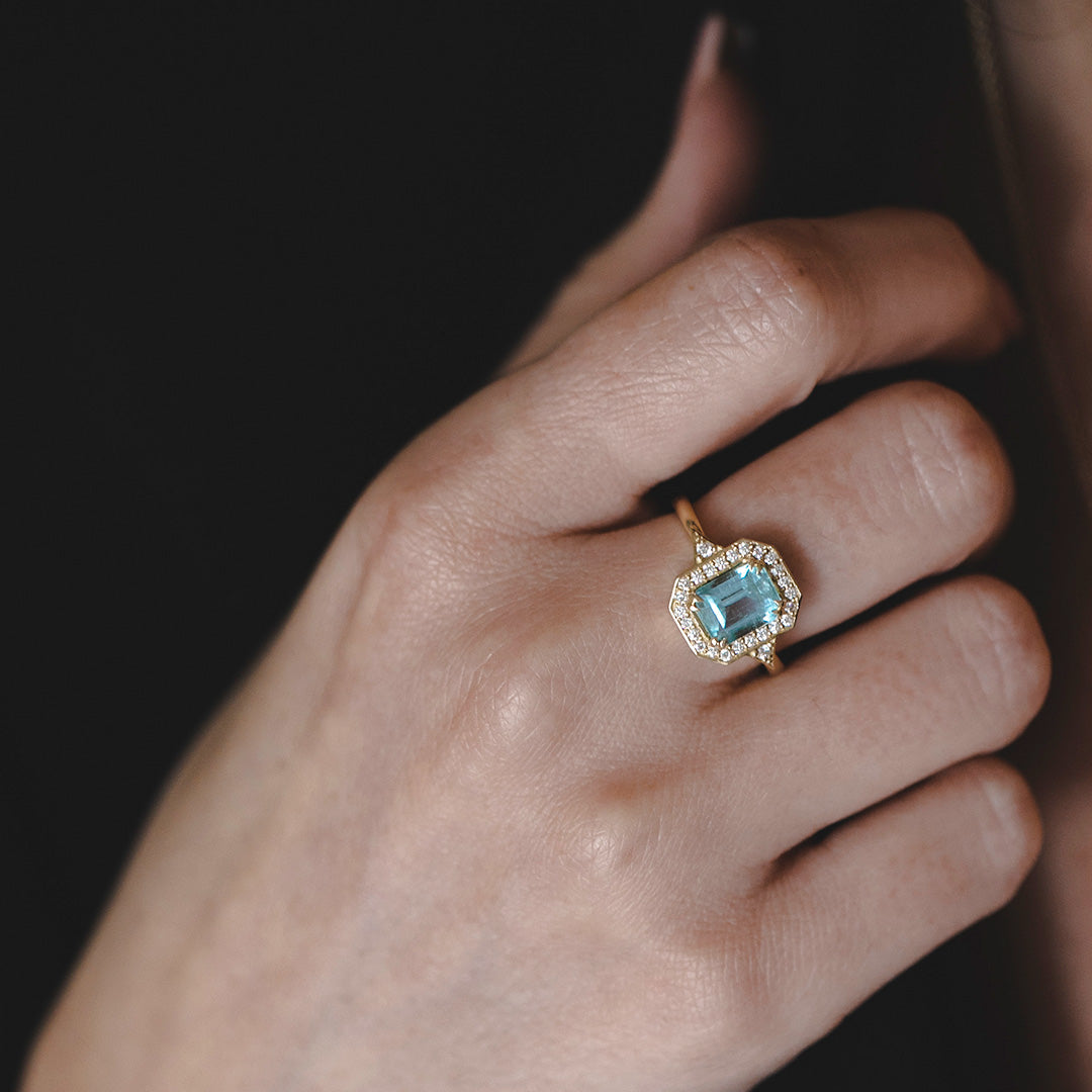 טבעת קתרינה עם אקוומרין