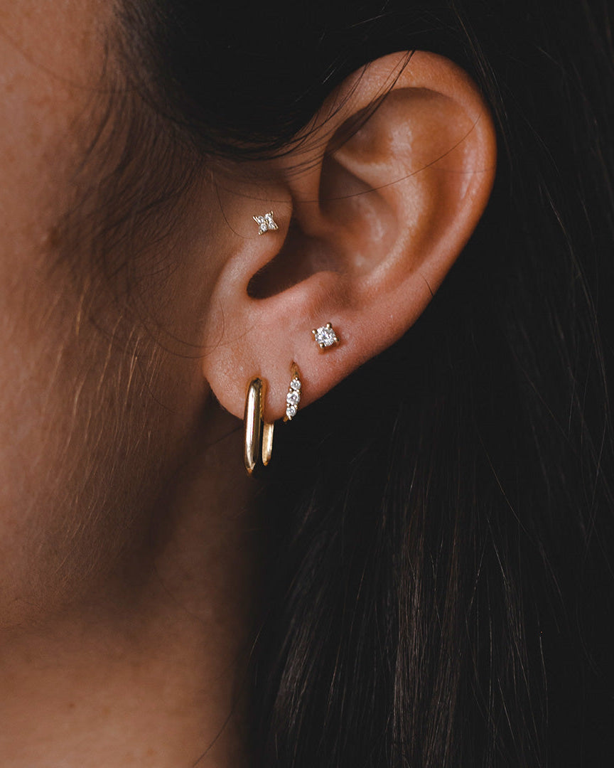 עגיל פירסינג מרטינה יהלום לבן 3 ממ