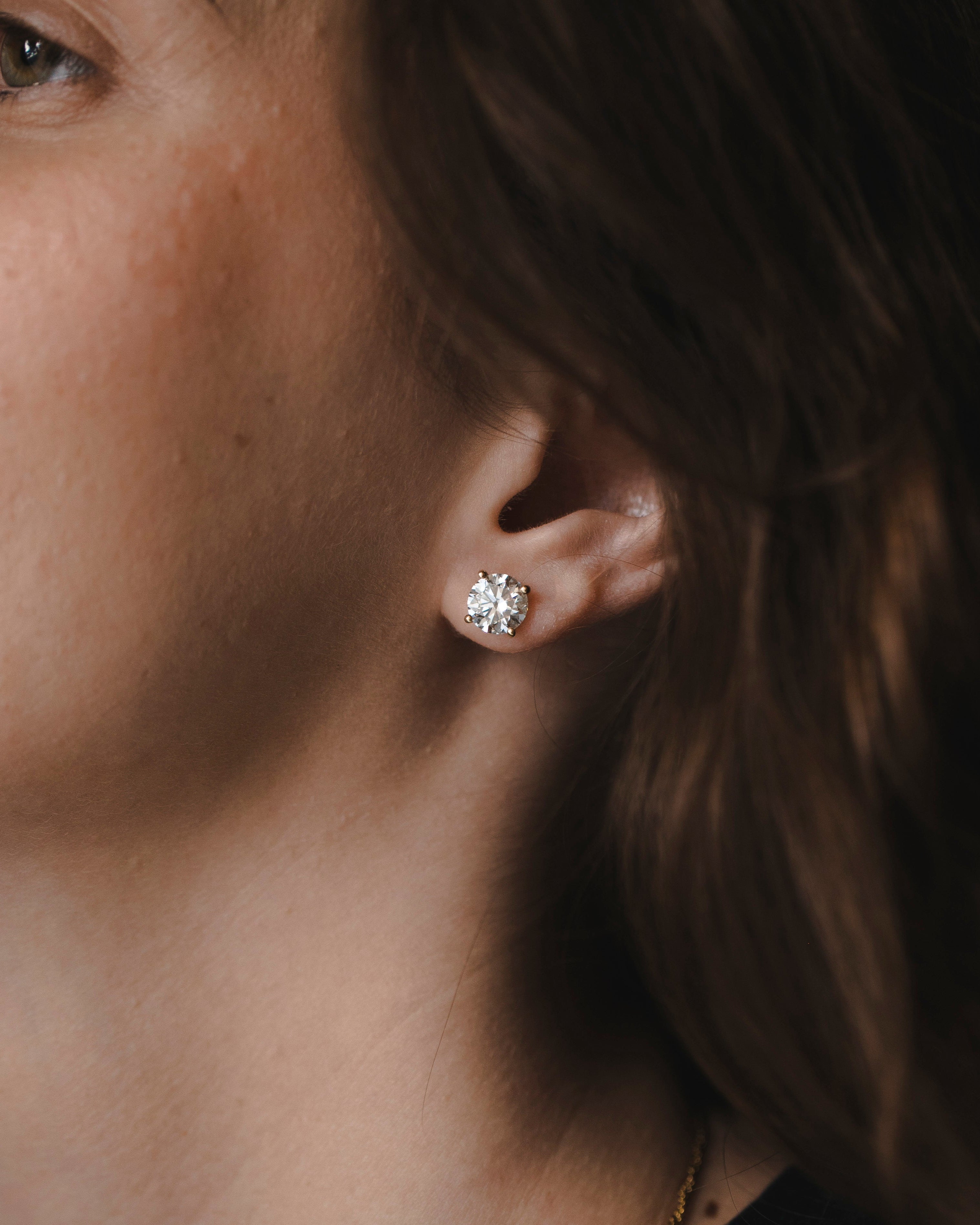 עגיל מרטינה יהלום מעבדה 2 קרט