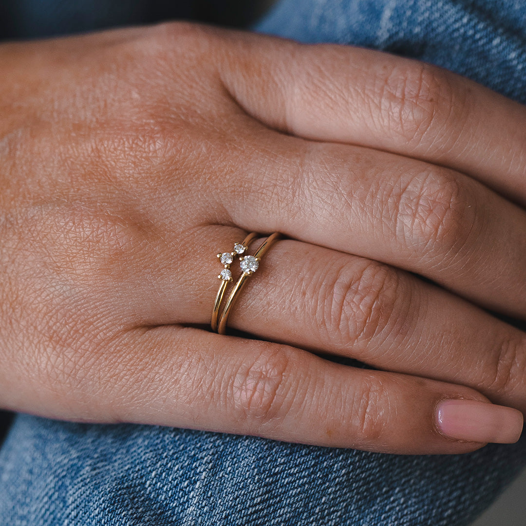 טבעת קאלו יהלום לבן