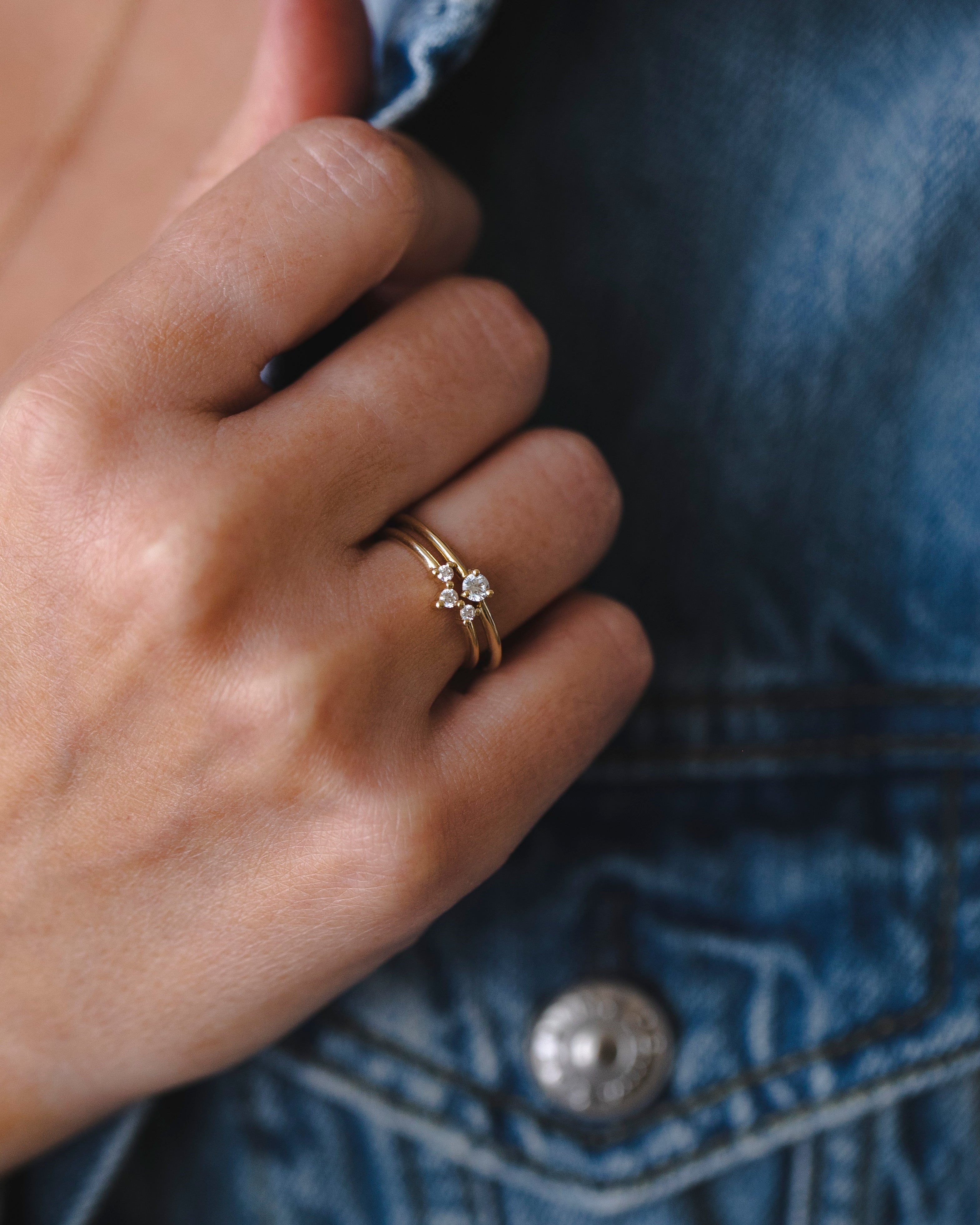 טבעת קאלו יהלום לבן