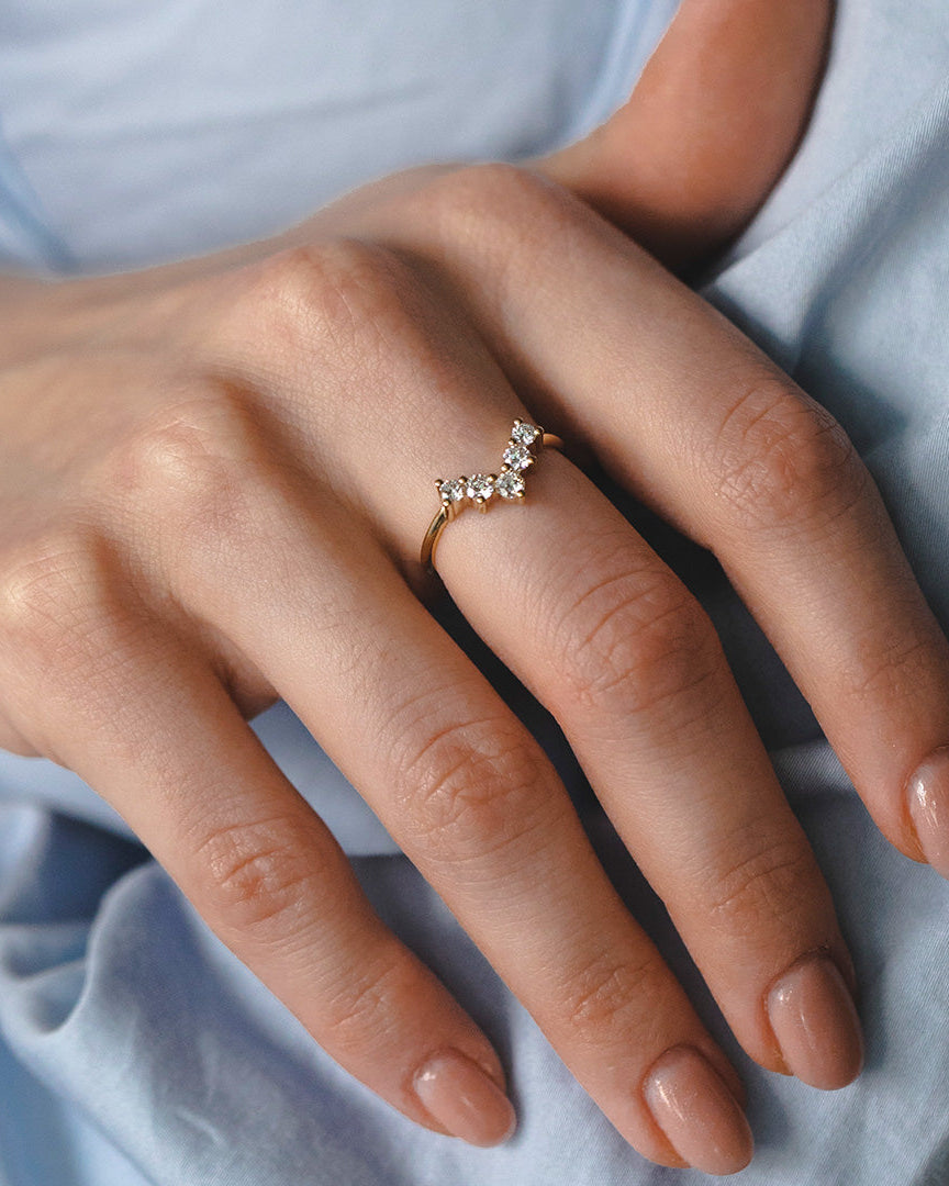 טבעת הרמון מוגדלת יהלומים לבנים