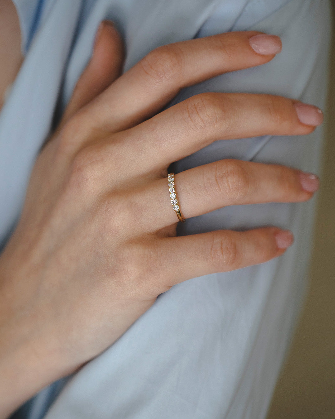 טבעת קנדי יהלומים לבנים 7 יהלומים