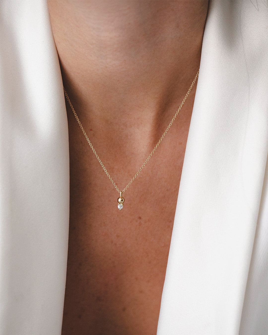 שרשרת מארי יהלום לבן