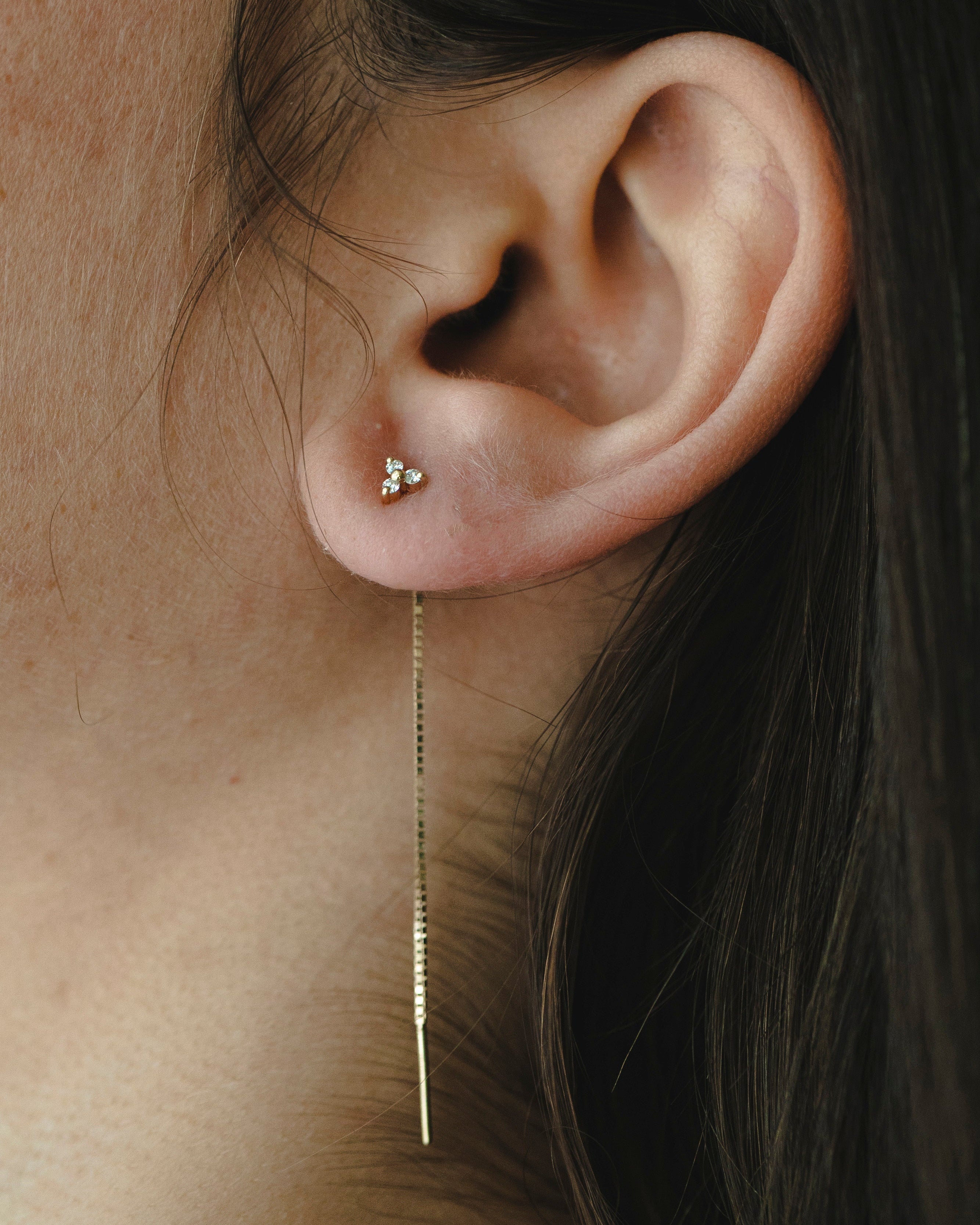 עגיל נוני מיני גרייס יהלומים לבנים