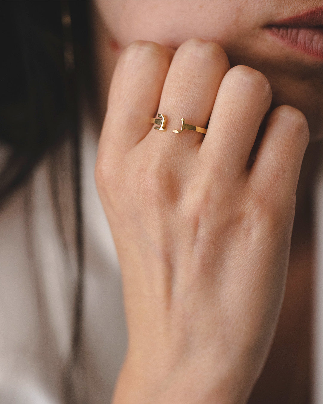 טבעת אותיות פתוחה