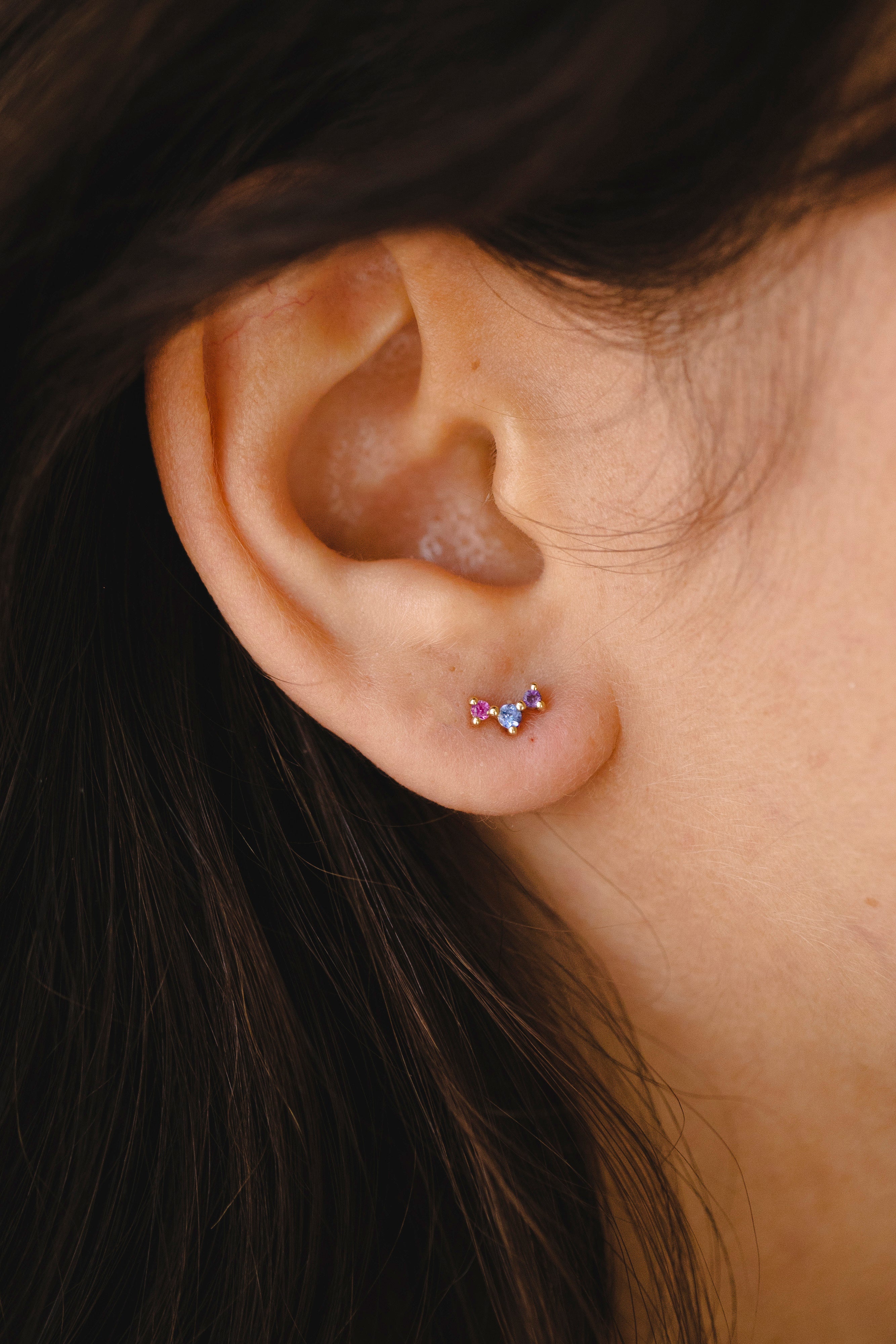 עגיל פירסינג פרידה ריינבו סגולים