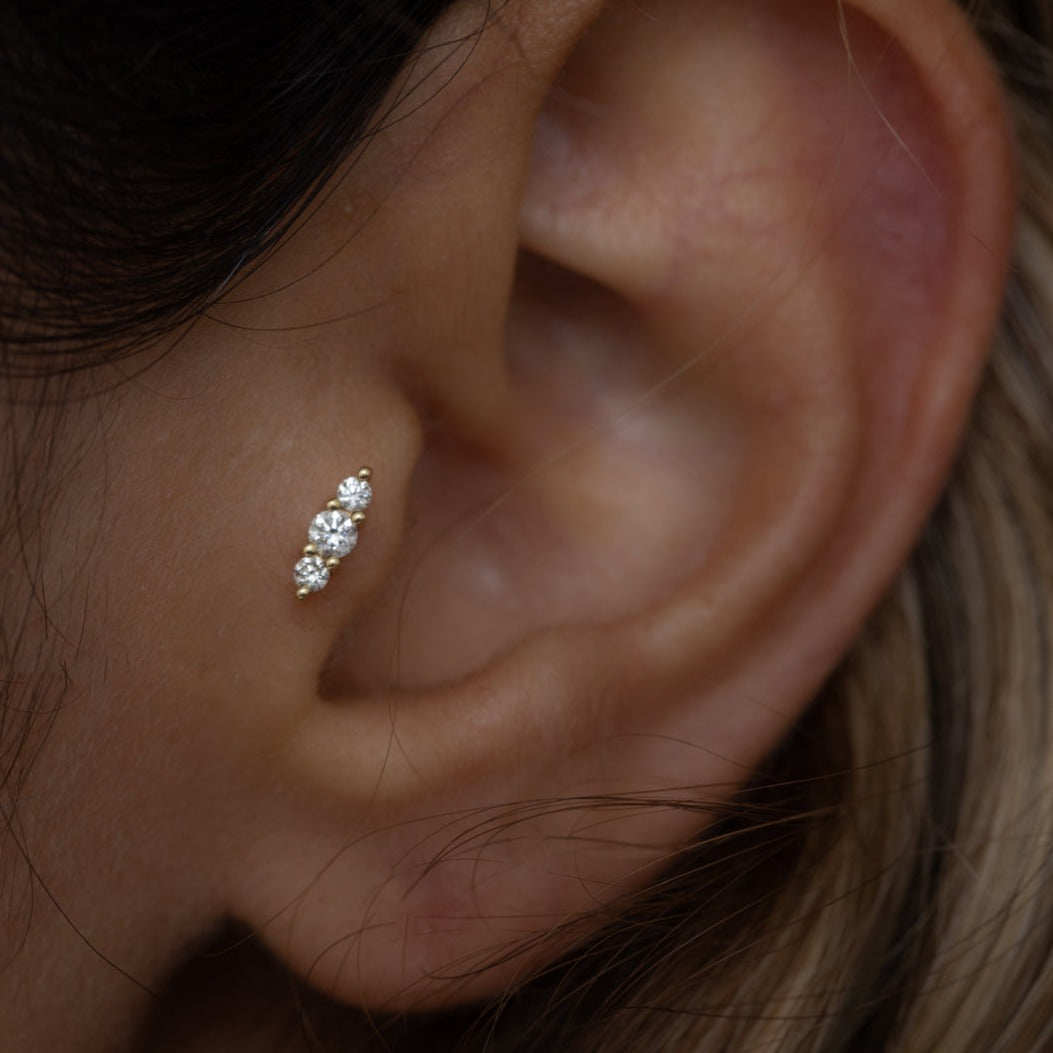 עגיל פירסינג אודרי יהלומים לבנים