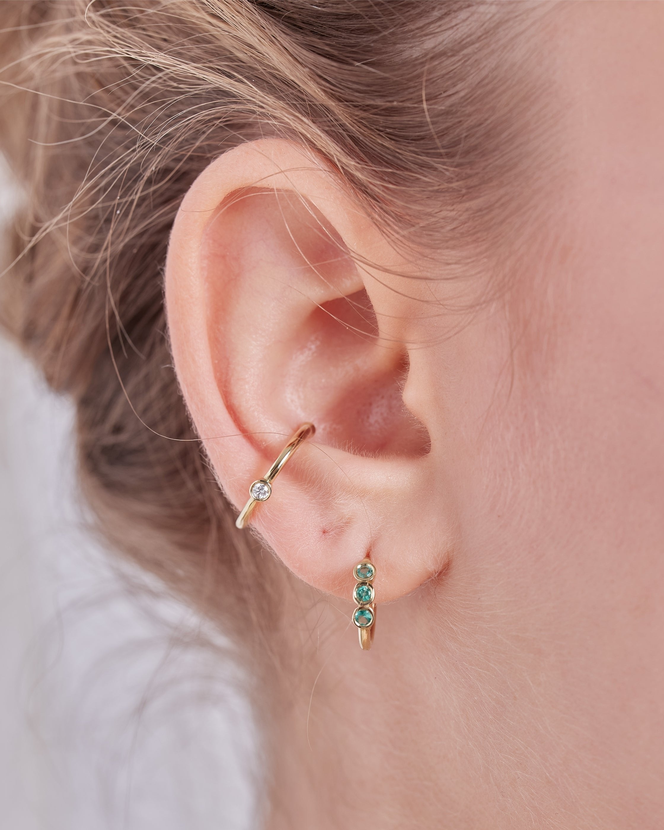 עגיל חישוק אלין - אמרלד