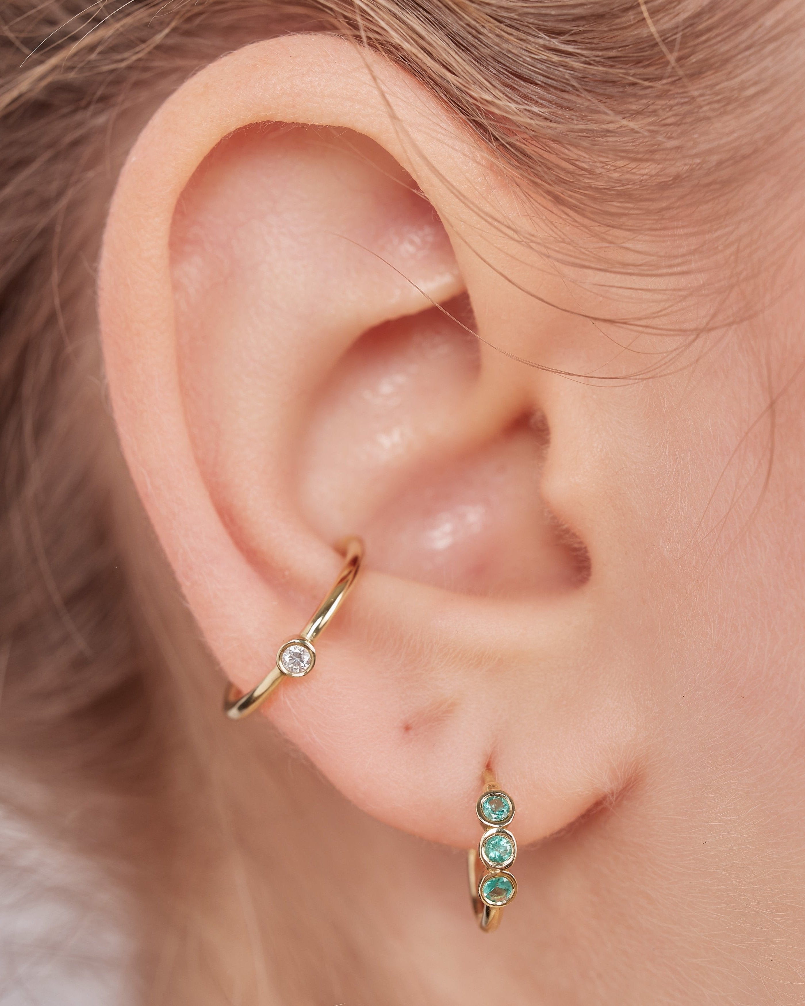 עגיל חישוק אלין - אמרלד