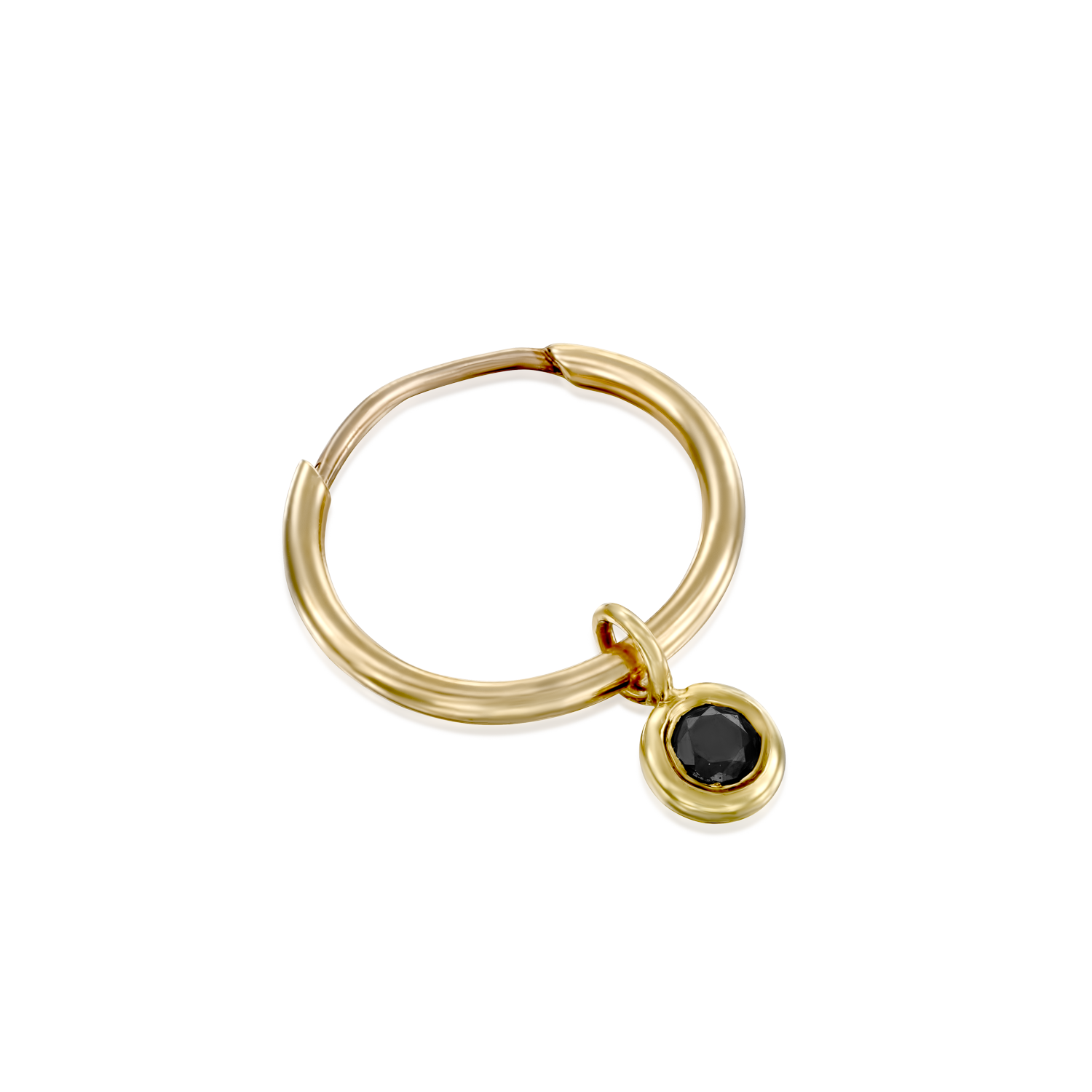 עגיל חישוק אלכס עם יהלום שחור