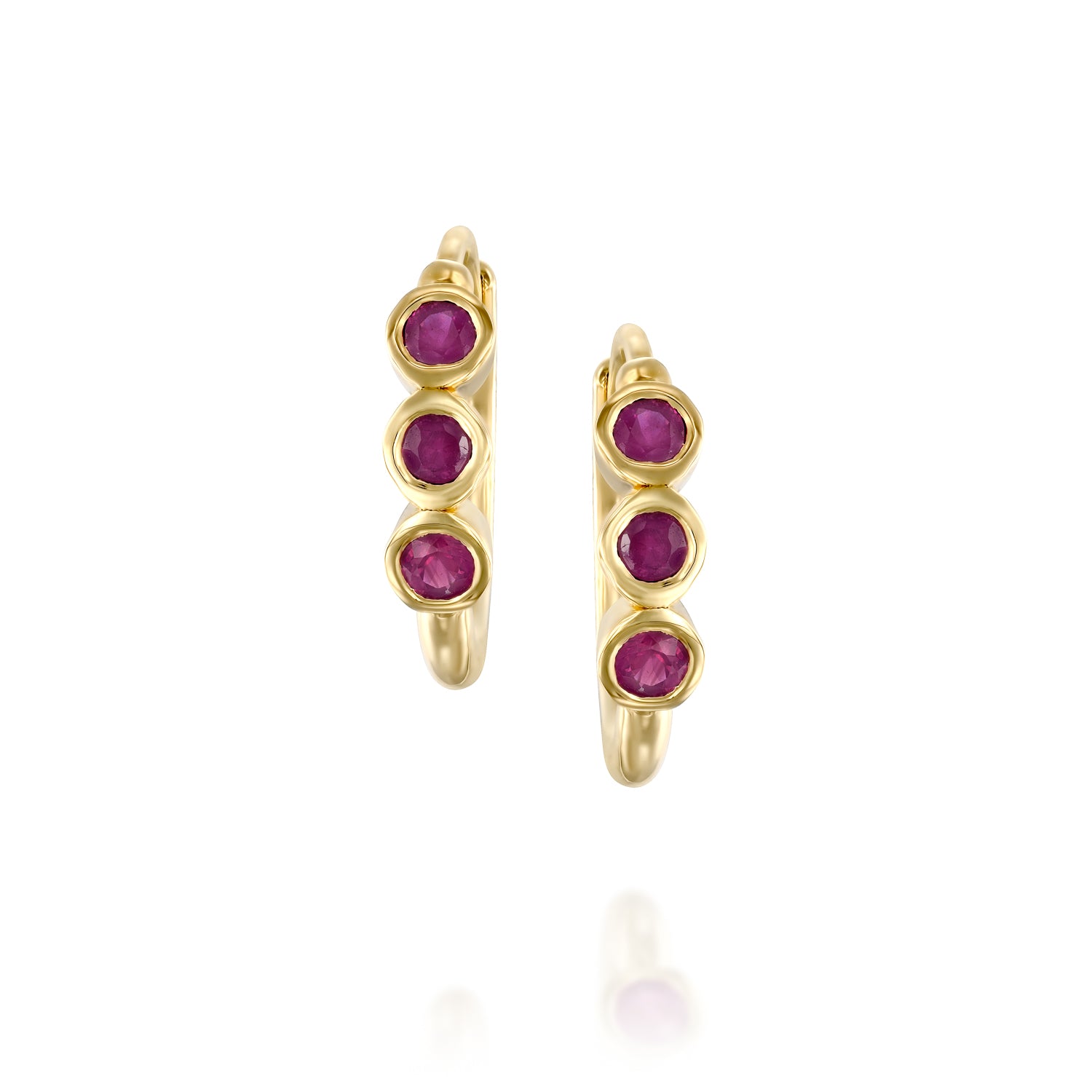 עגיל חישוק אלין - רובי