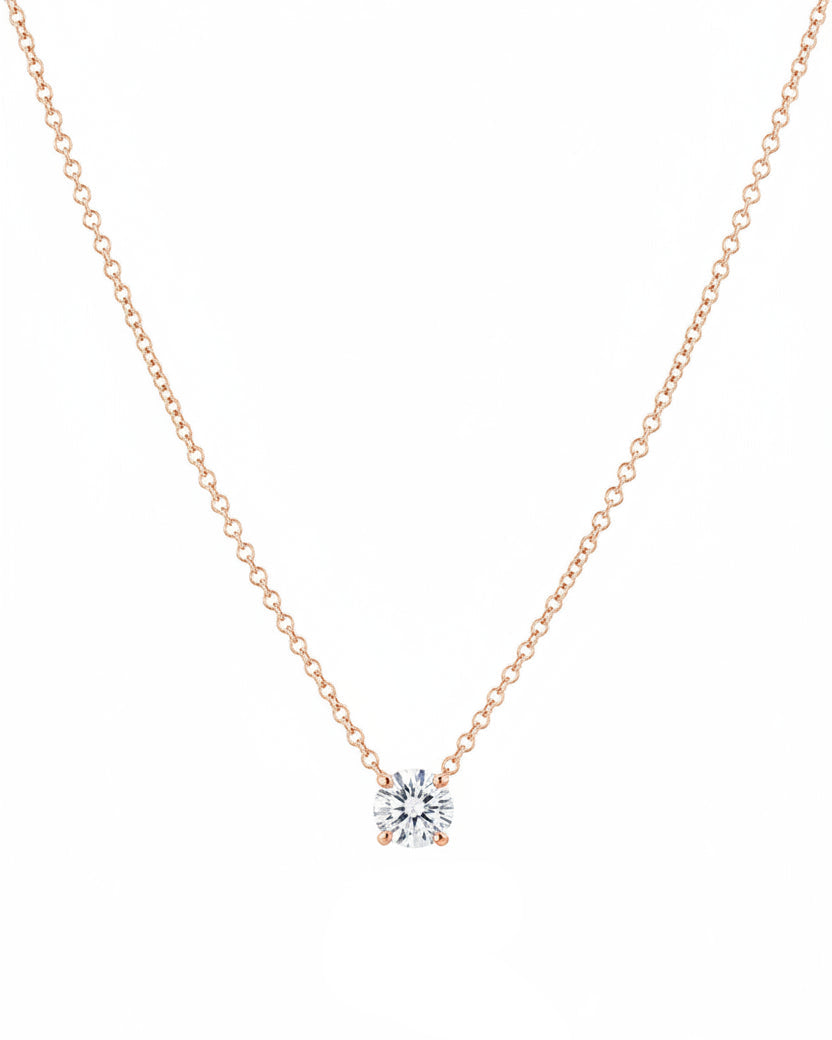 שרשרת אנאבל עם יהלום לבן 5ממ