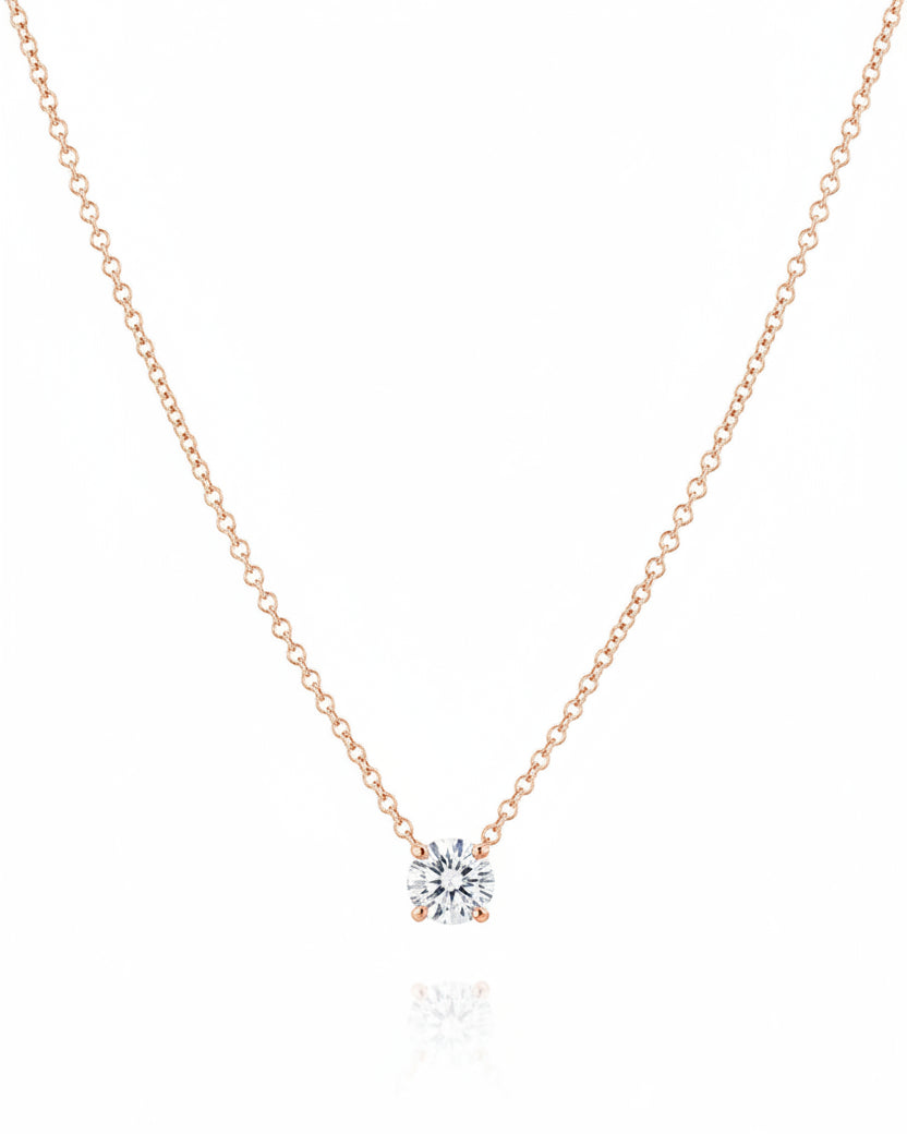 שרשרת אנאבל עם יהלום לבן 5ממ