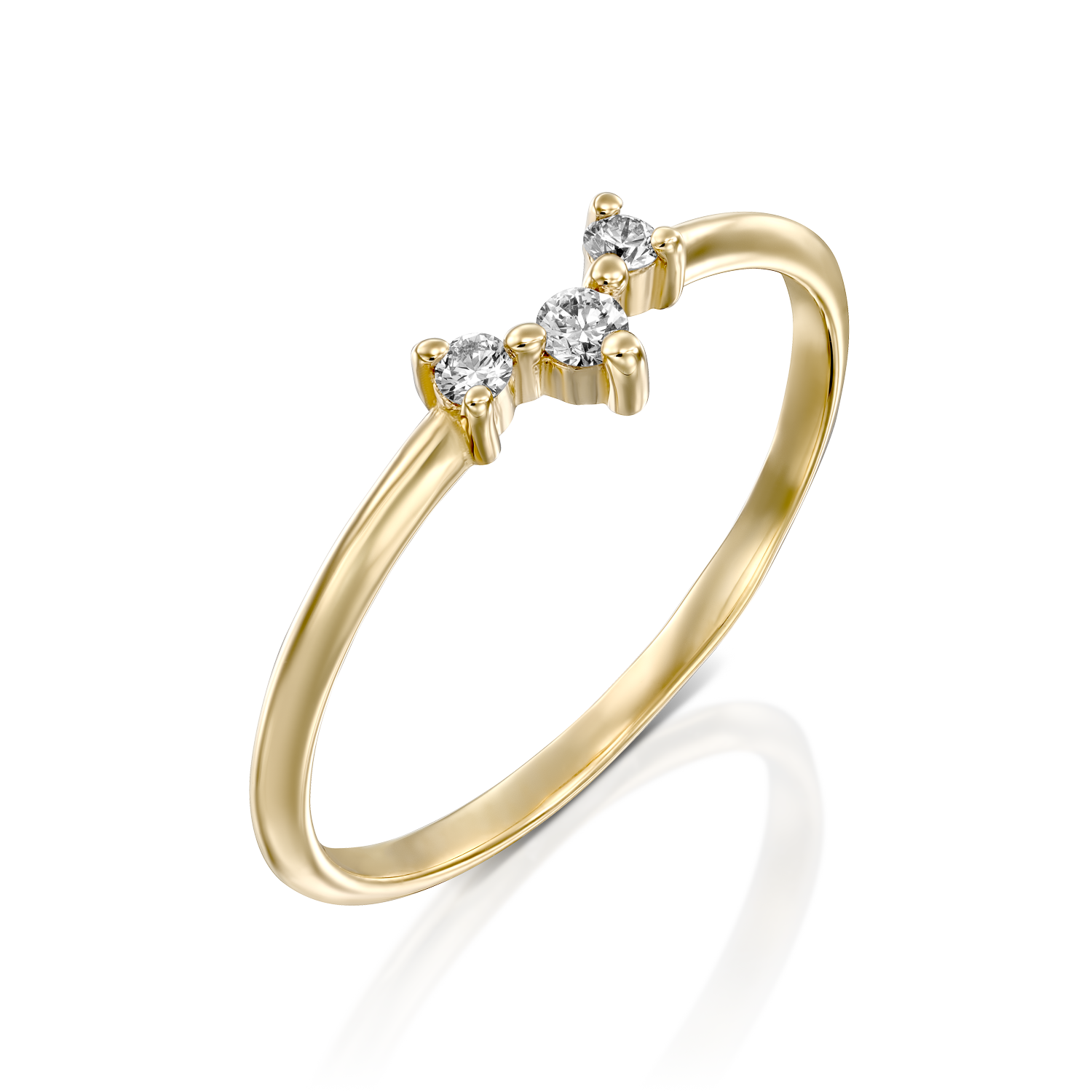טבעת פרידה יהלומים לבנים - מידה 9.5