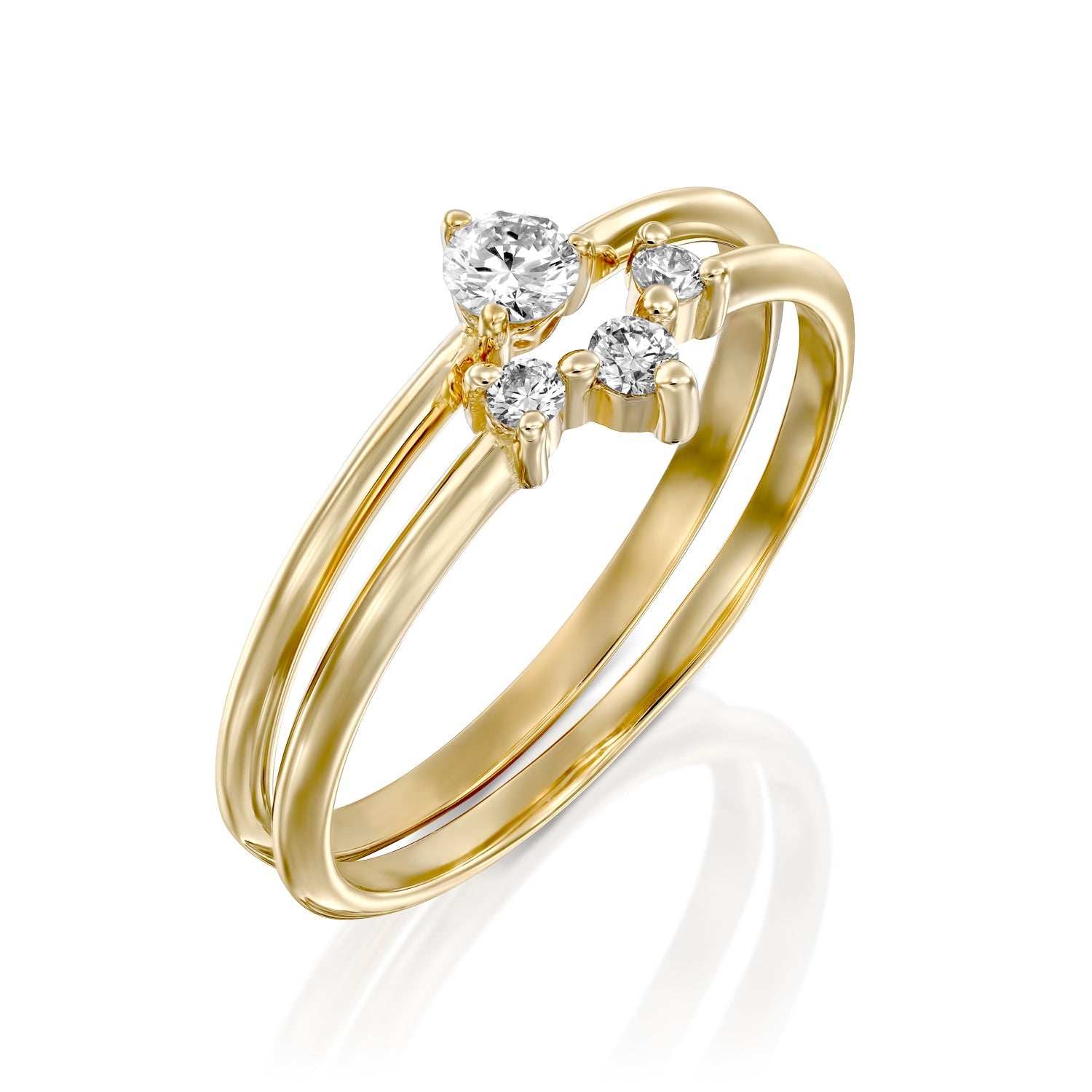 טבעת קאלו יהלום לבן