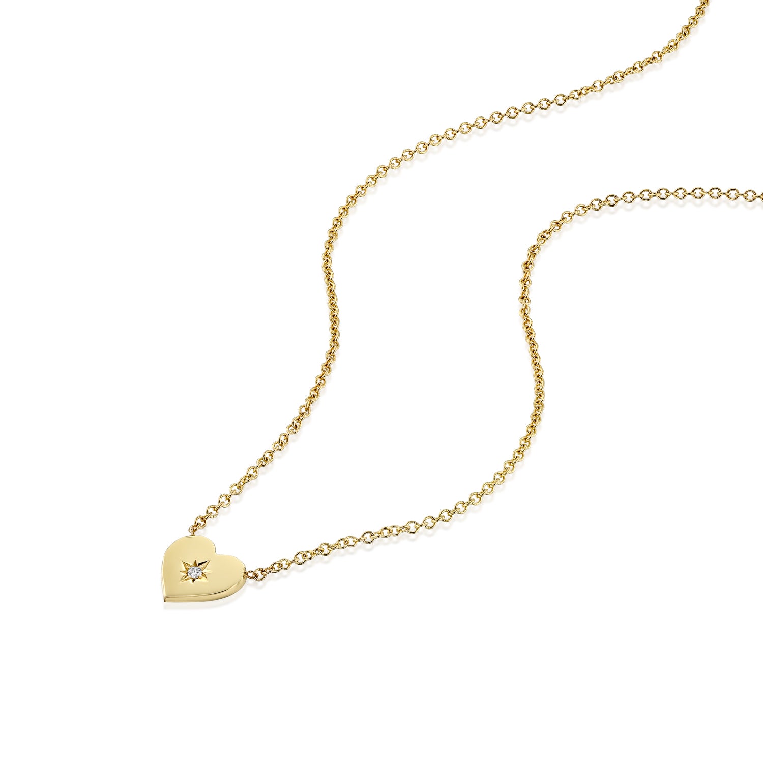 שרשרת לב עם יהלום