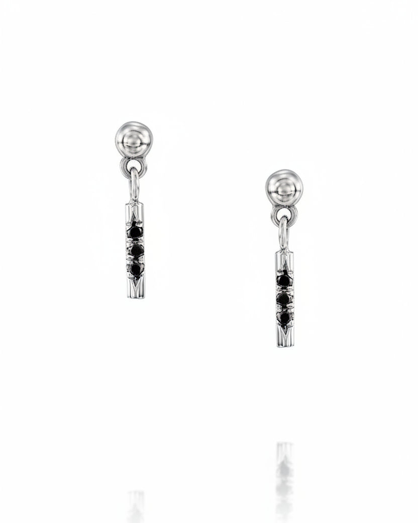 עגיל שאנון יהלומים שחורים