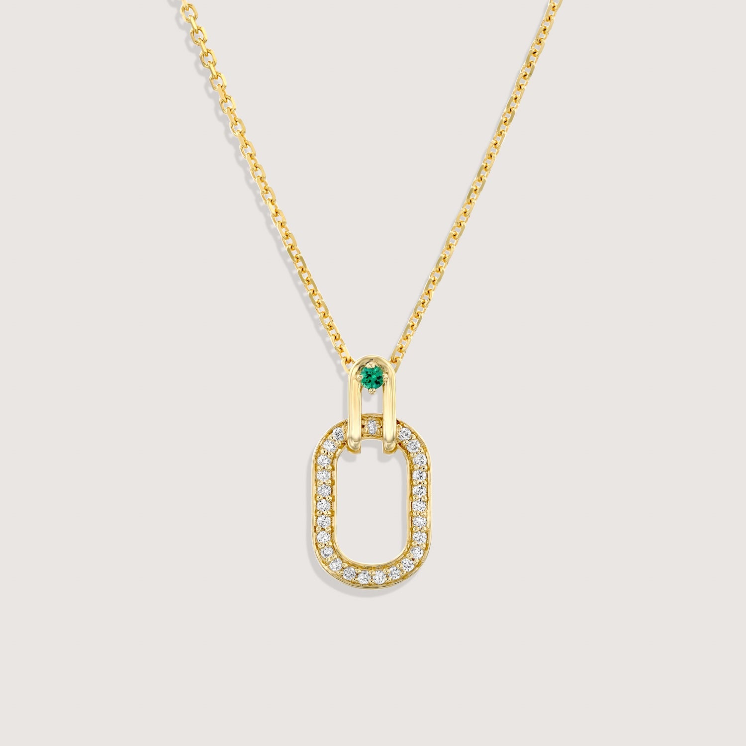 שרשרת 01 - אמרלד ויהלומים לבנים