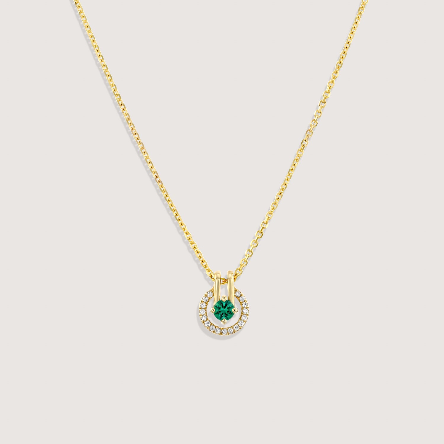 שרשרת 03 - אמרלד ויהלומים לבנים