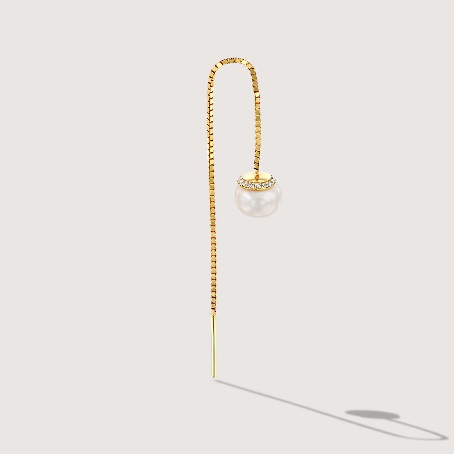 עגיל אשלי פנינה ויהלומים לבנים