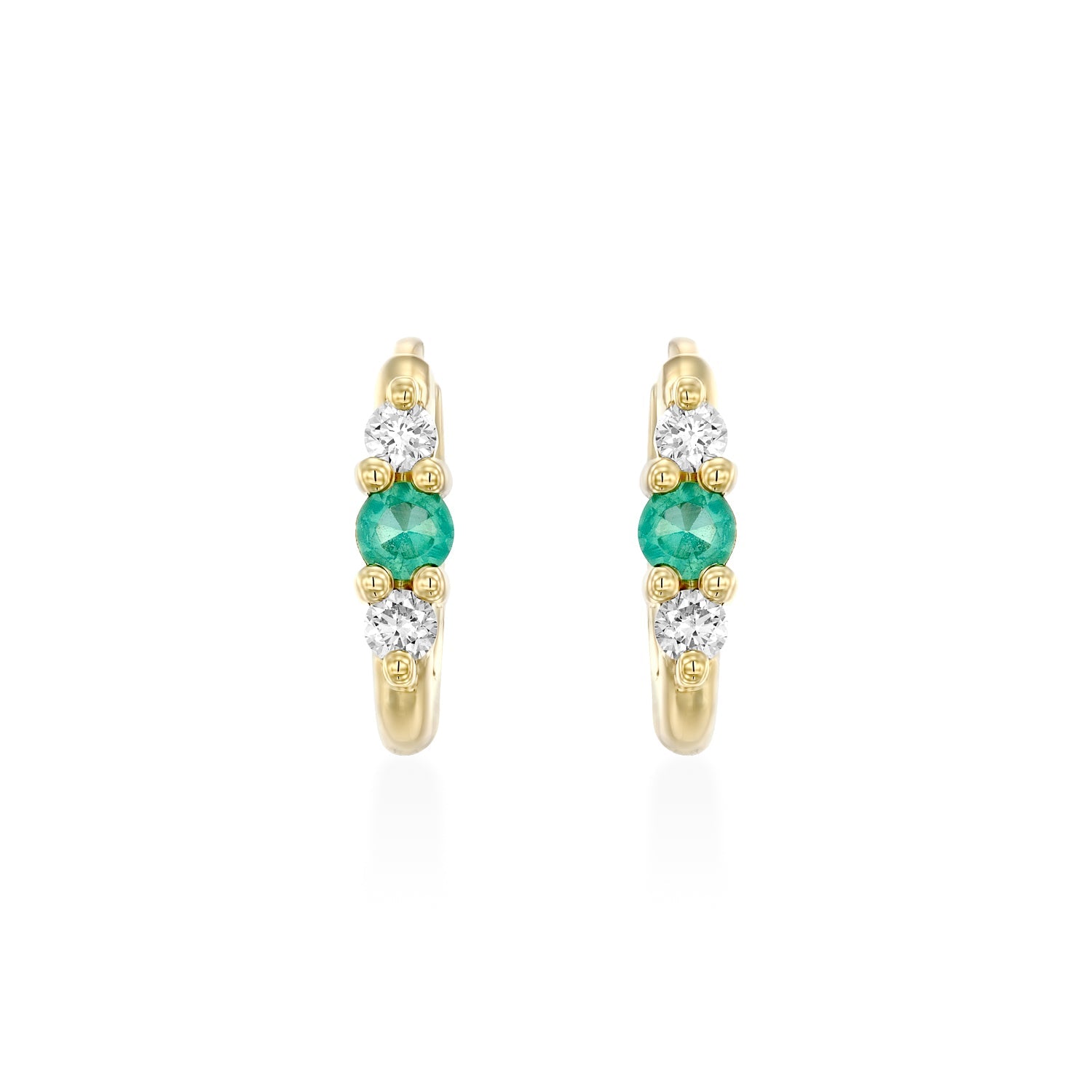 עגיל חישוק אודרי בינוני עם אמרלד ויהלומים