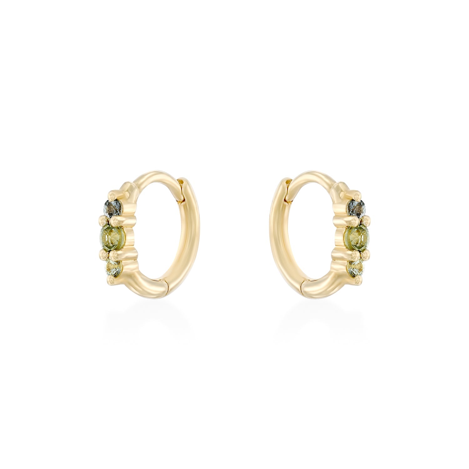 עגיל חישוק מיני אודרי ריינבו ירוקים