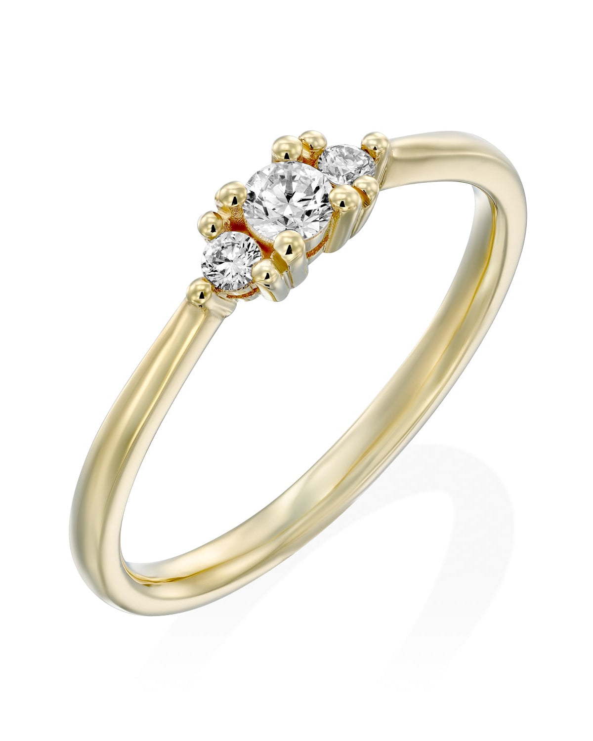 טבעת אודרי יהלומים לבנים 3 מ"מ