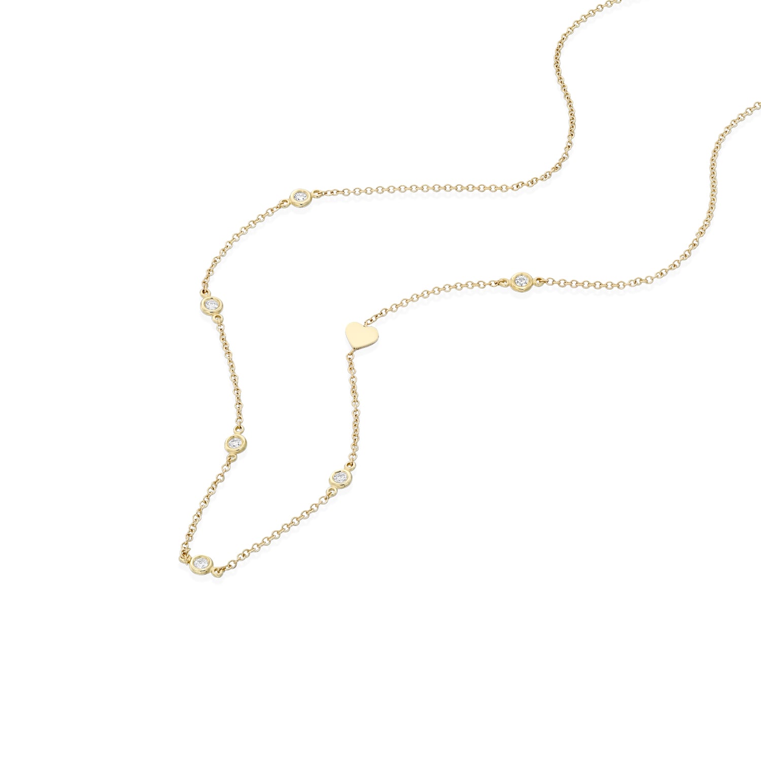 שרשרת אלכס 6 יהלומים בתוספת לב