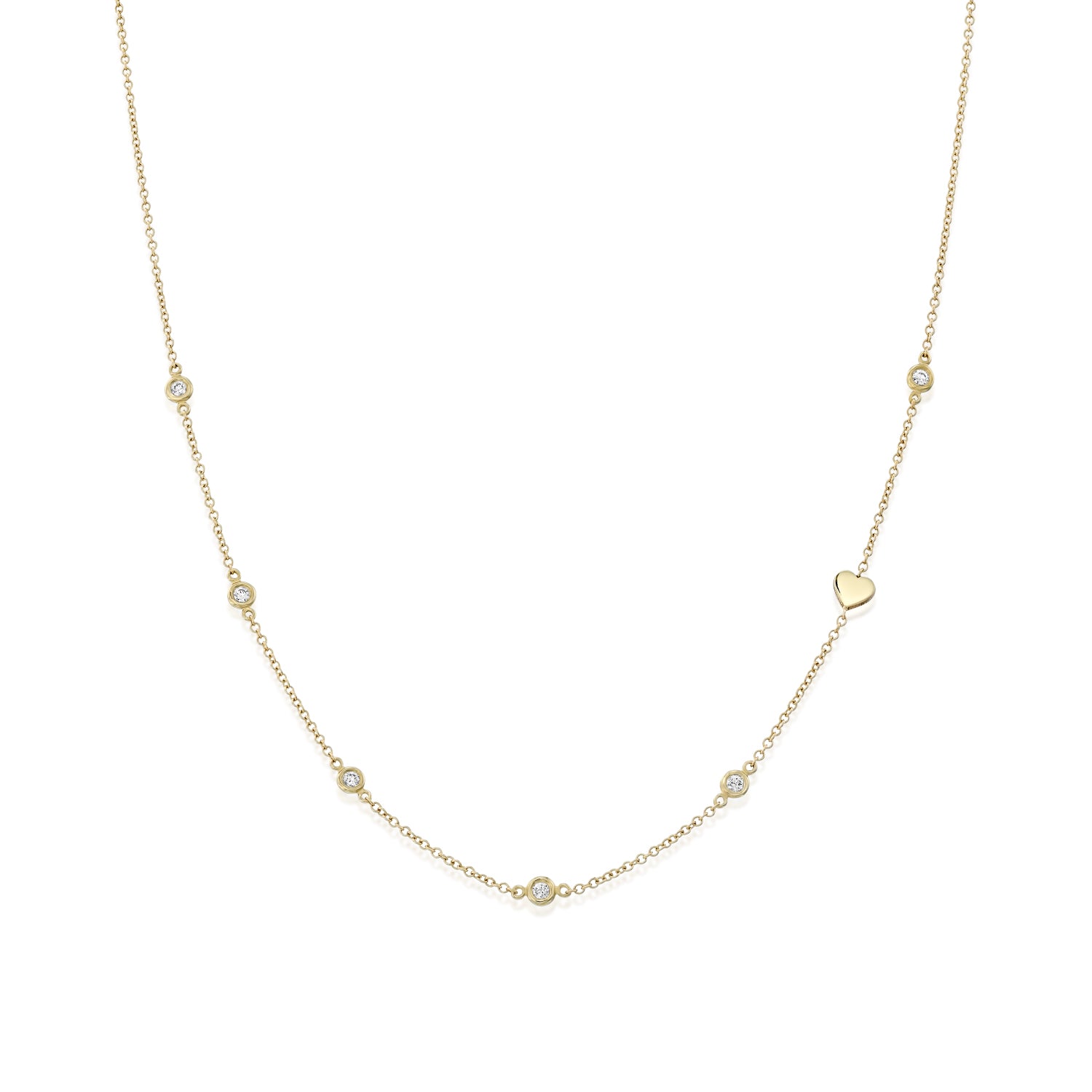 שרשרת אלכס 6 יהלומים בתוספת לב