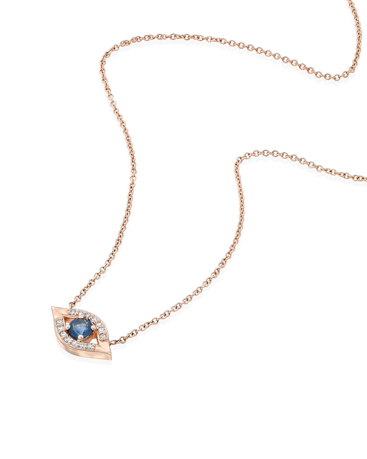 שרשרת עין הרע מוגדלת עם ספיר ויהלומים