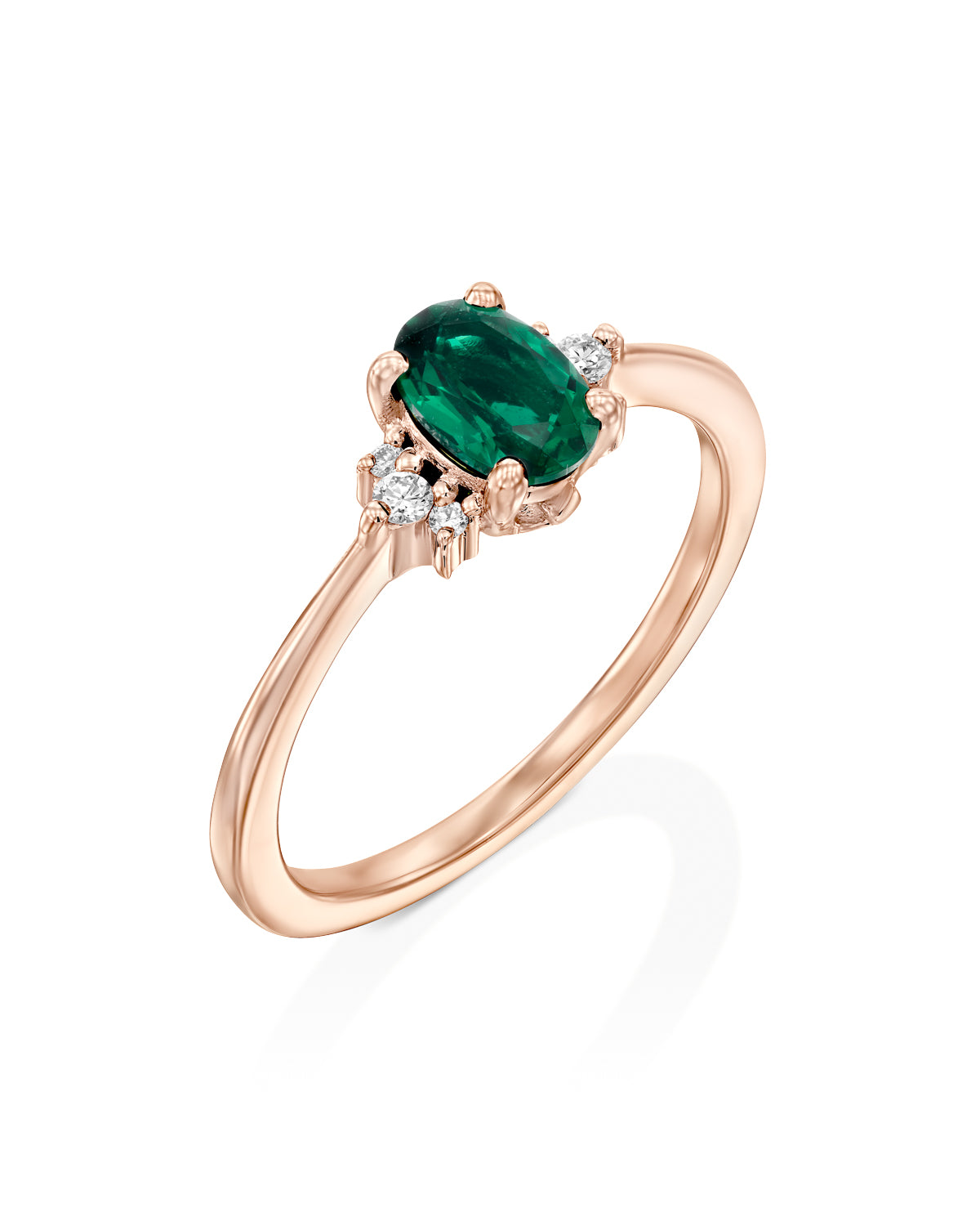 טבעת אלה אמרלד ויהלומים