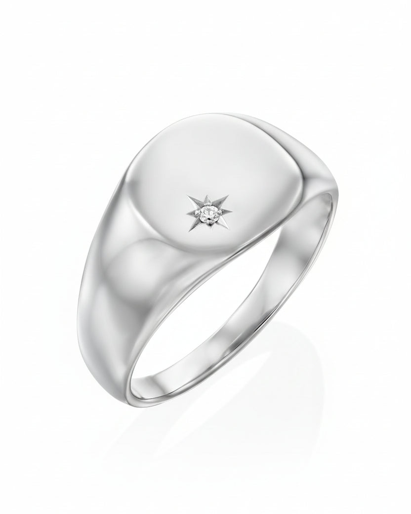 טבעת מריה עם יהלום בשיבוץ כוכב