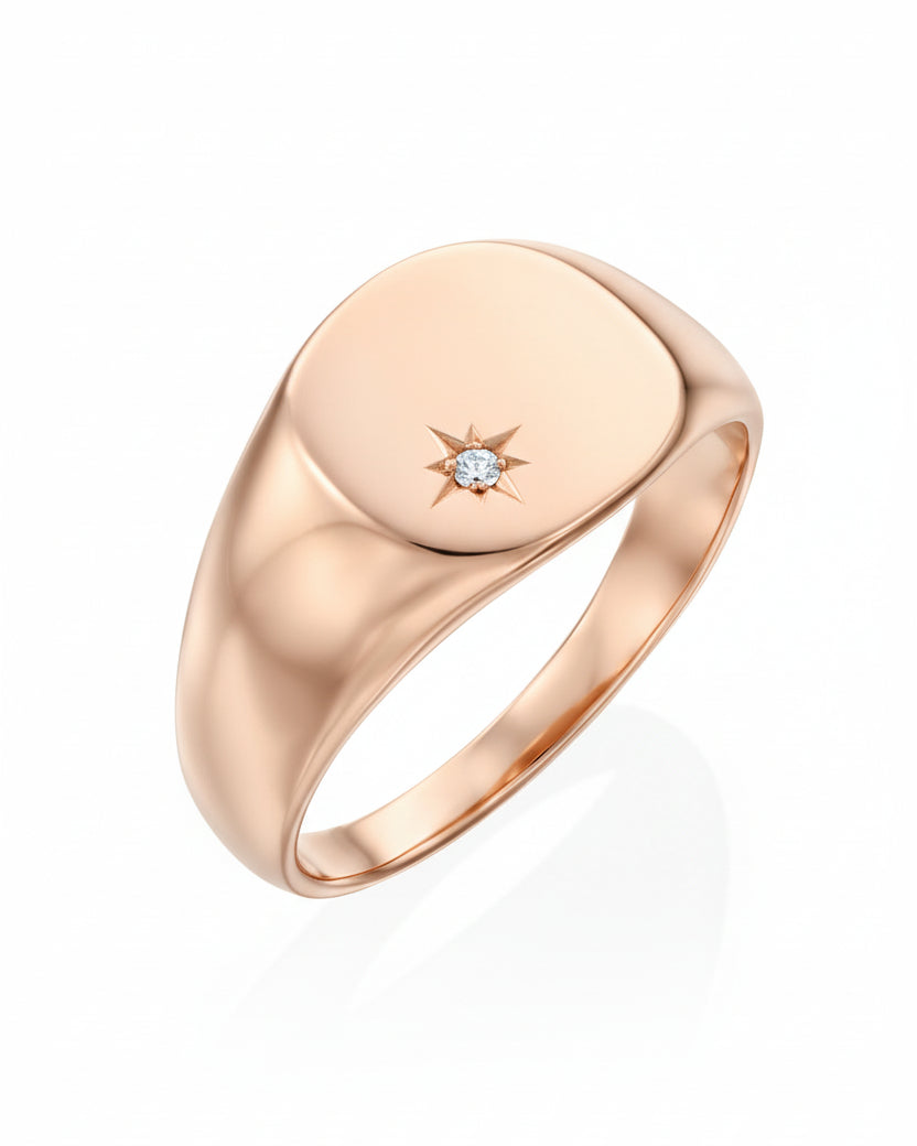 טבעת מריה עם יהלום בשיבוץ כוכב