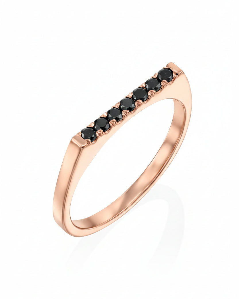 טבעת קארי יהלומים שחורים