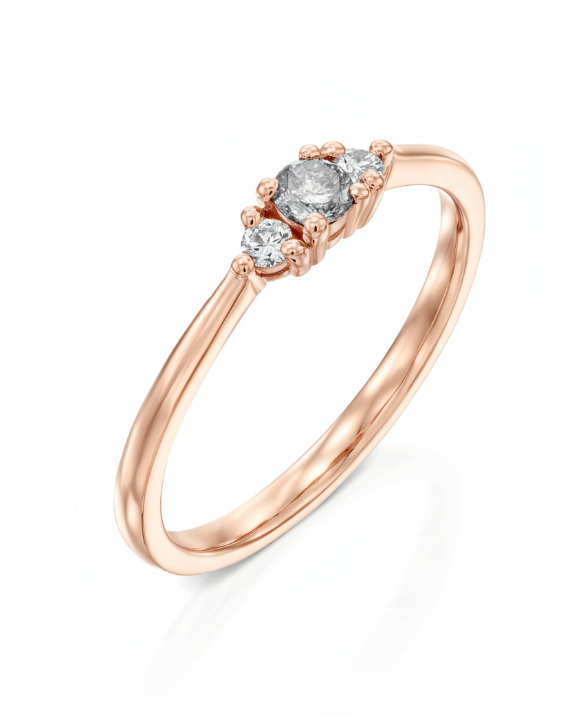 טבעת אודרי יהלום אפור 3 מ"מ