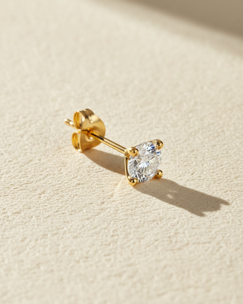 עגיל מרטינה יהלום מעבדה חצי קרט