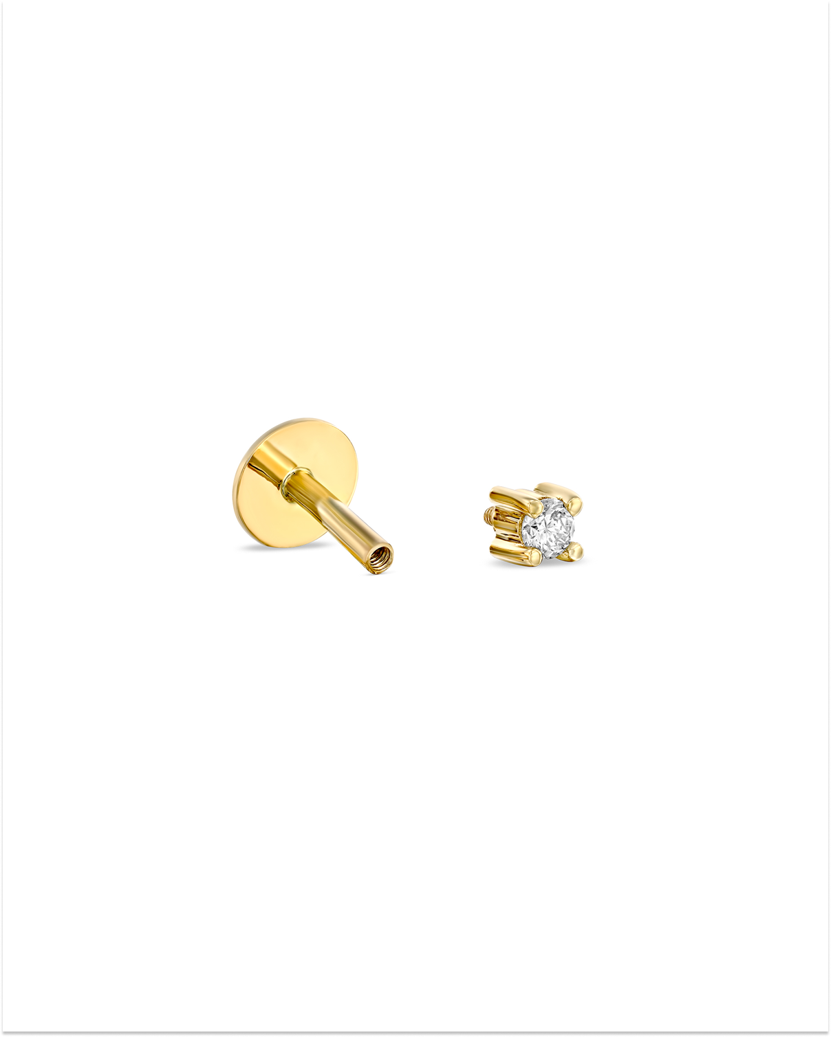 עגיל פירסינג מרטינה יהלום לבן 2 ממ