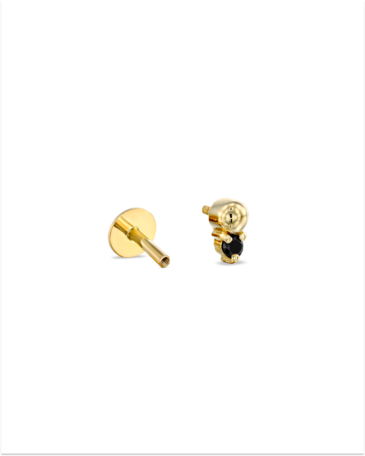 עגיל פירסינג מארי יהלום שחור