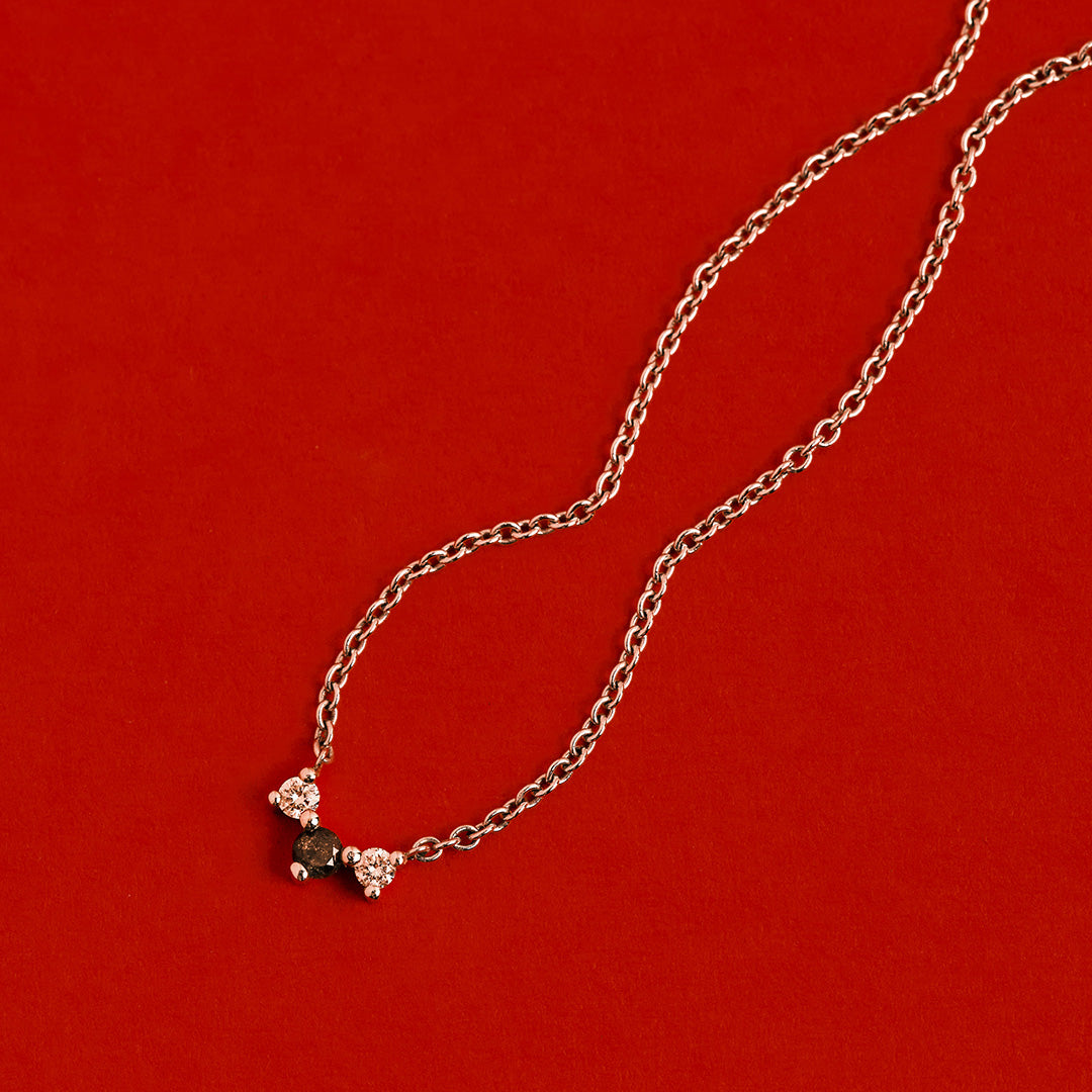 שרשרת פרידה יהלומים אפור ולבן