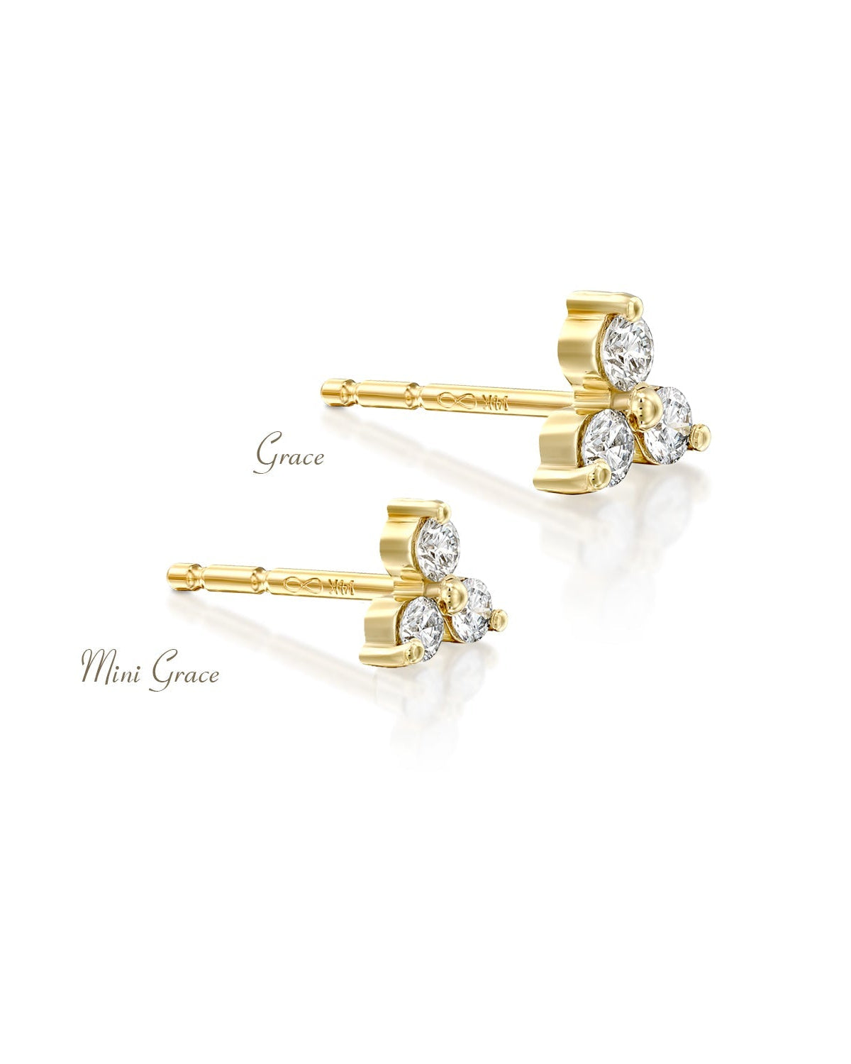 עגיל מיני גרייס יהלומים לבנים