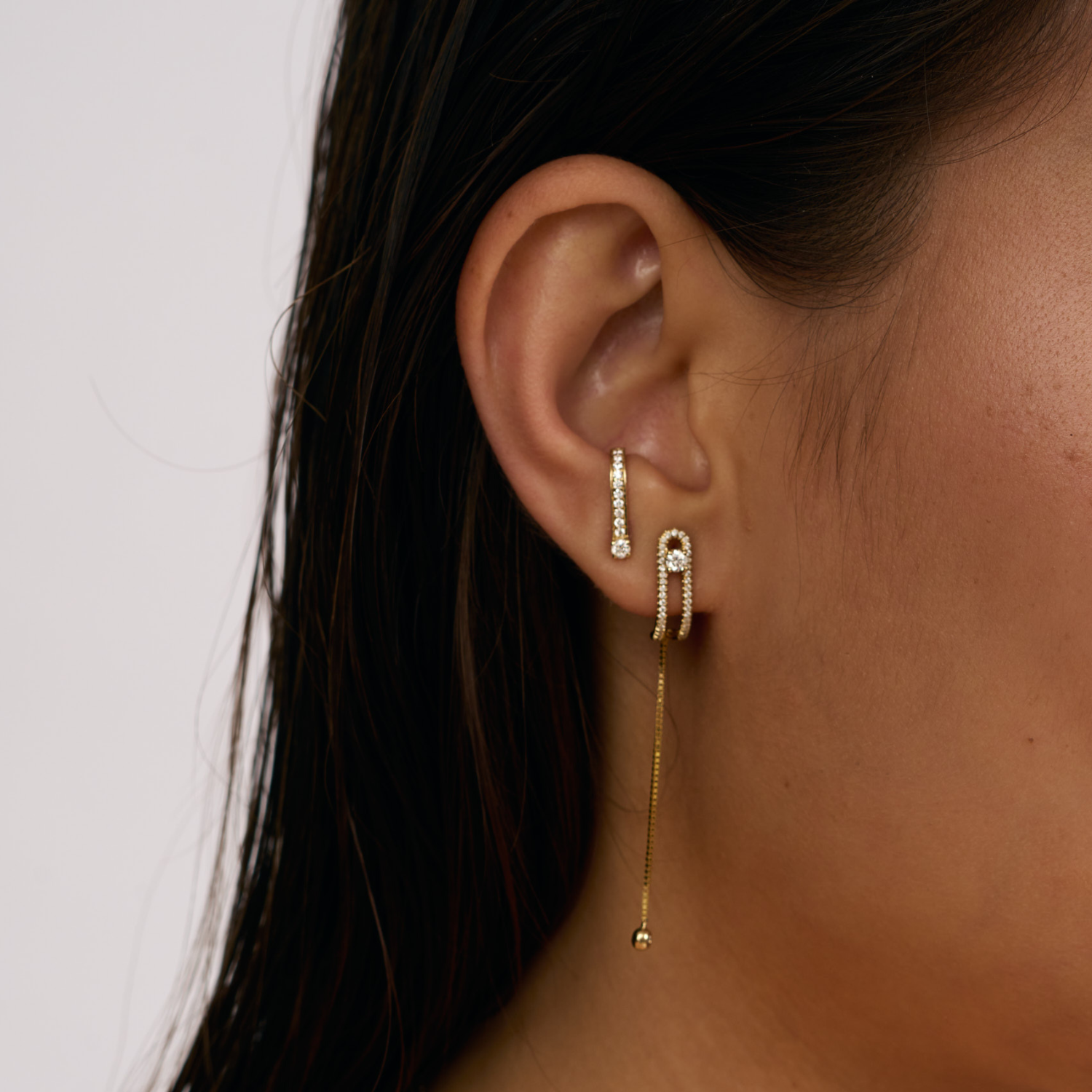 עגיל 13 - יהלומים לבנים