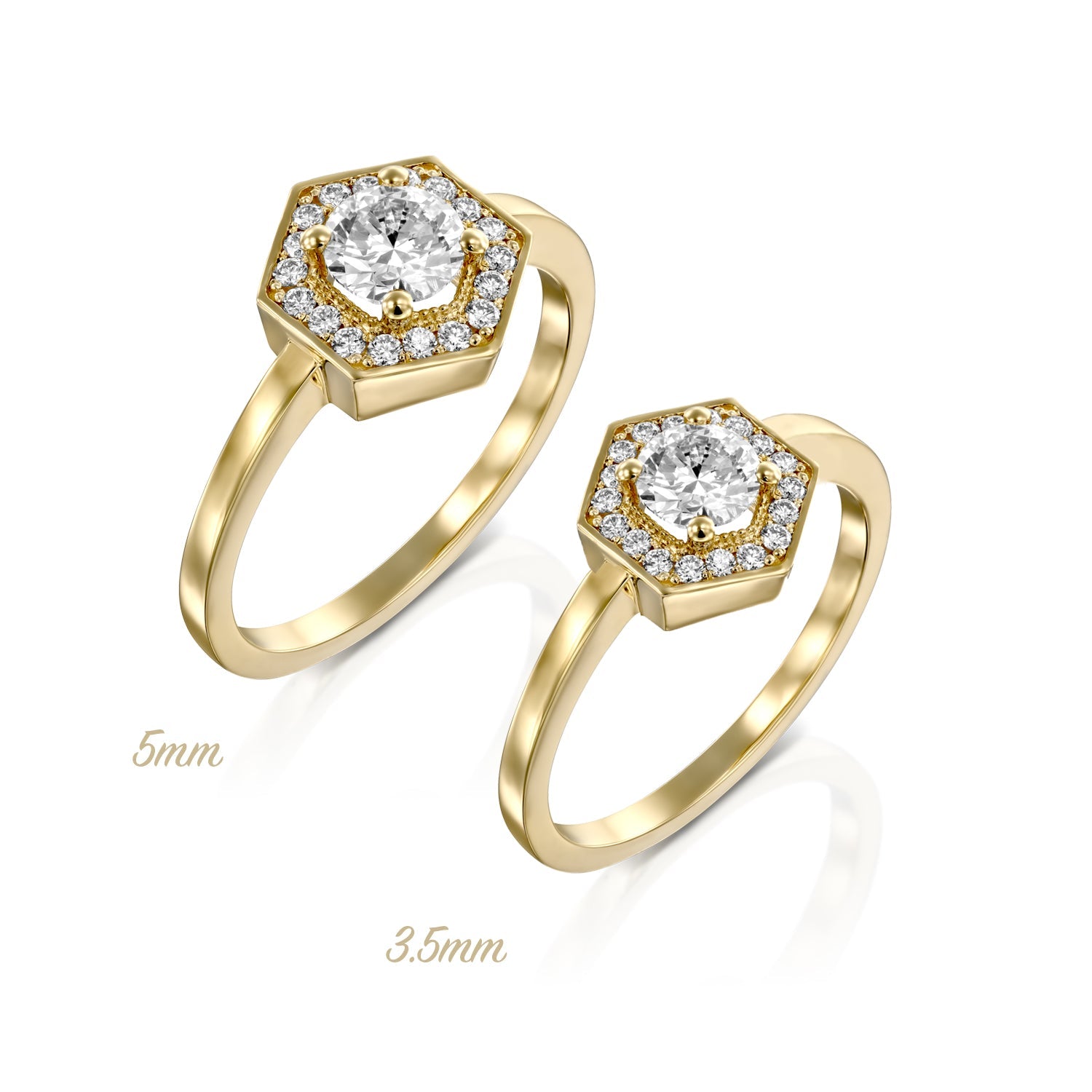 טבעת איימי עם יהלום 3.5 מ"מ