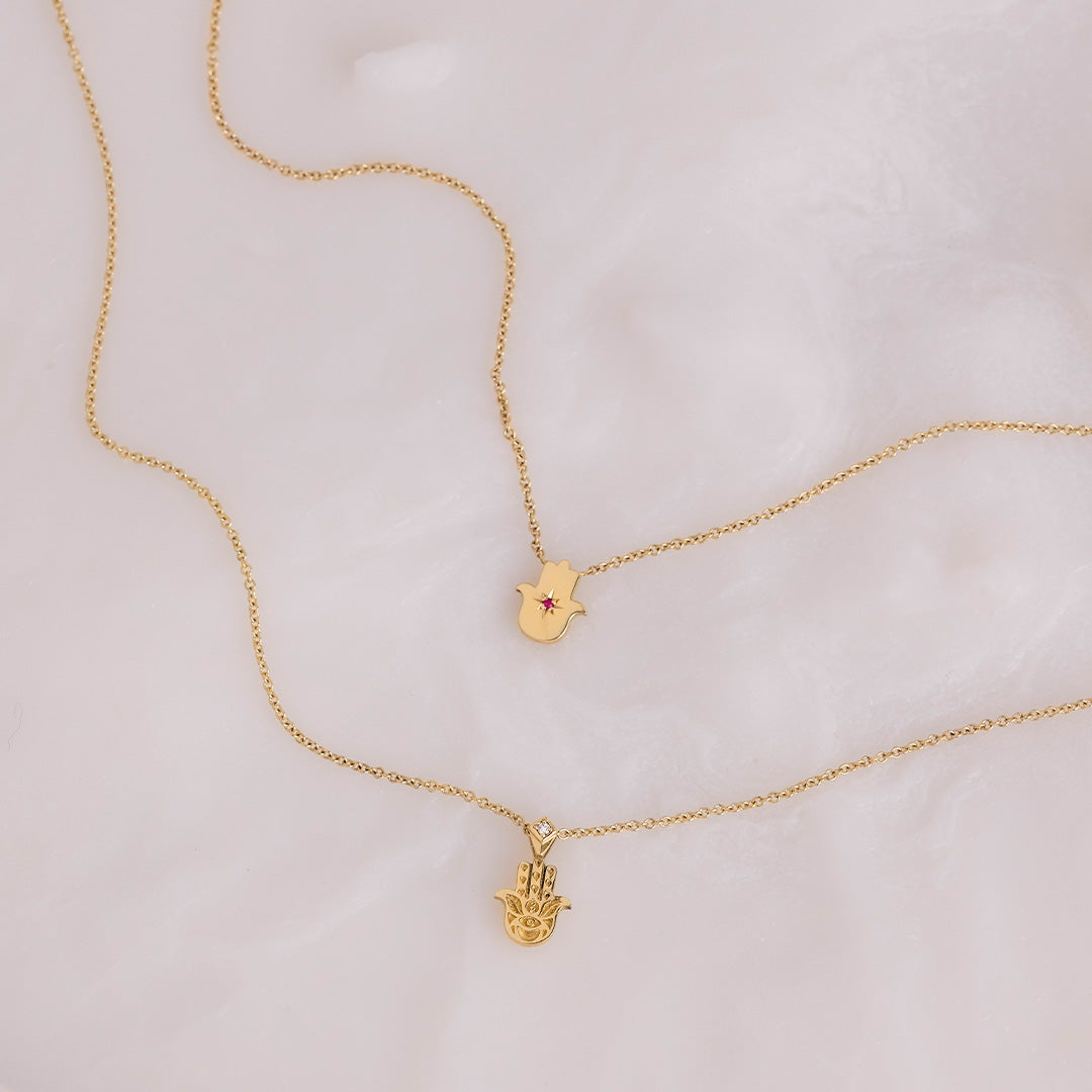 שרשרת חמסה מרחפת רובי