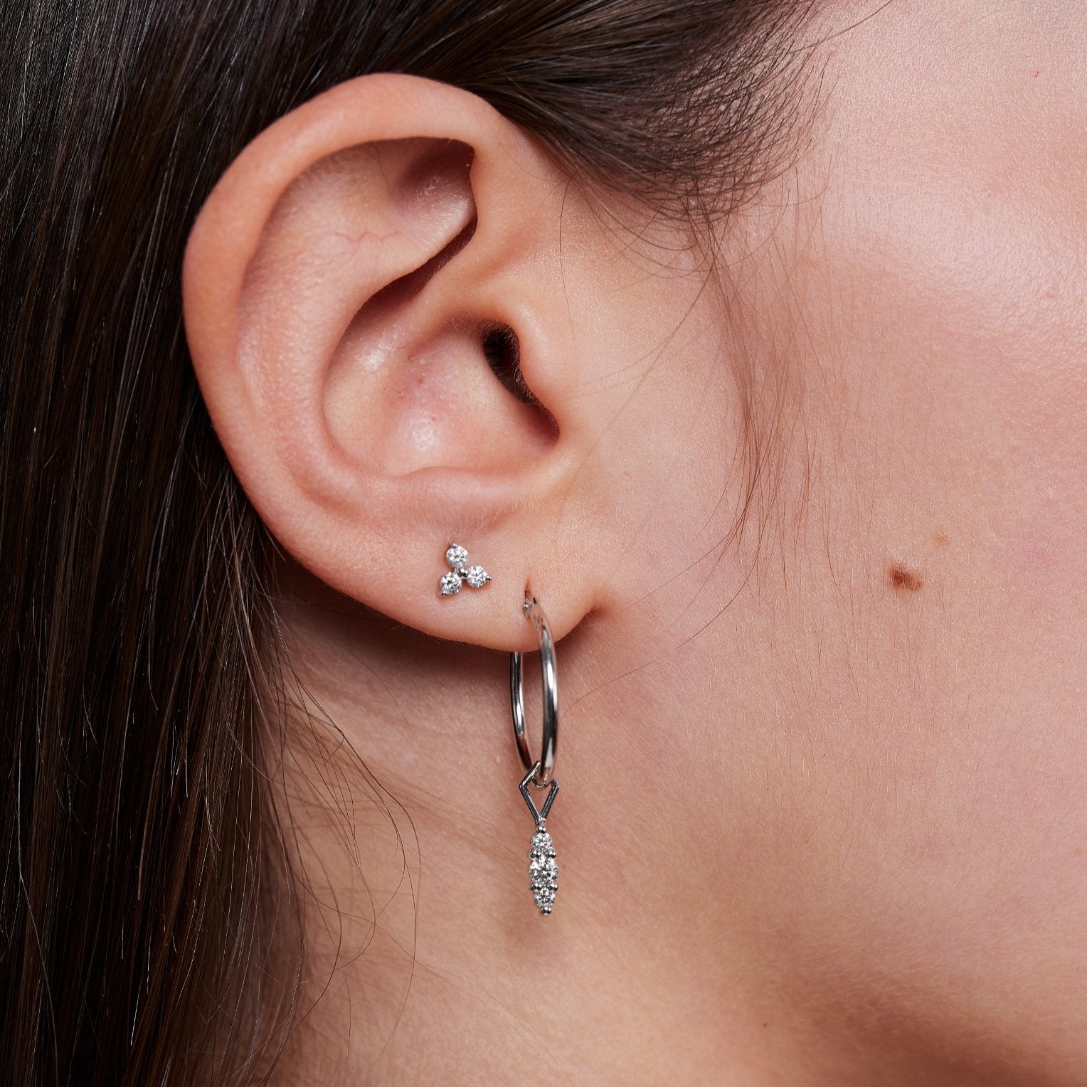 עגיל גרייס יהלומים לבנים