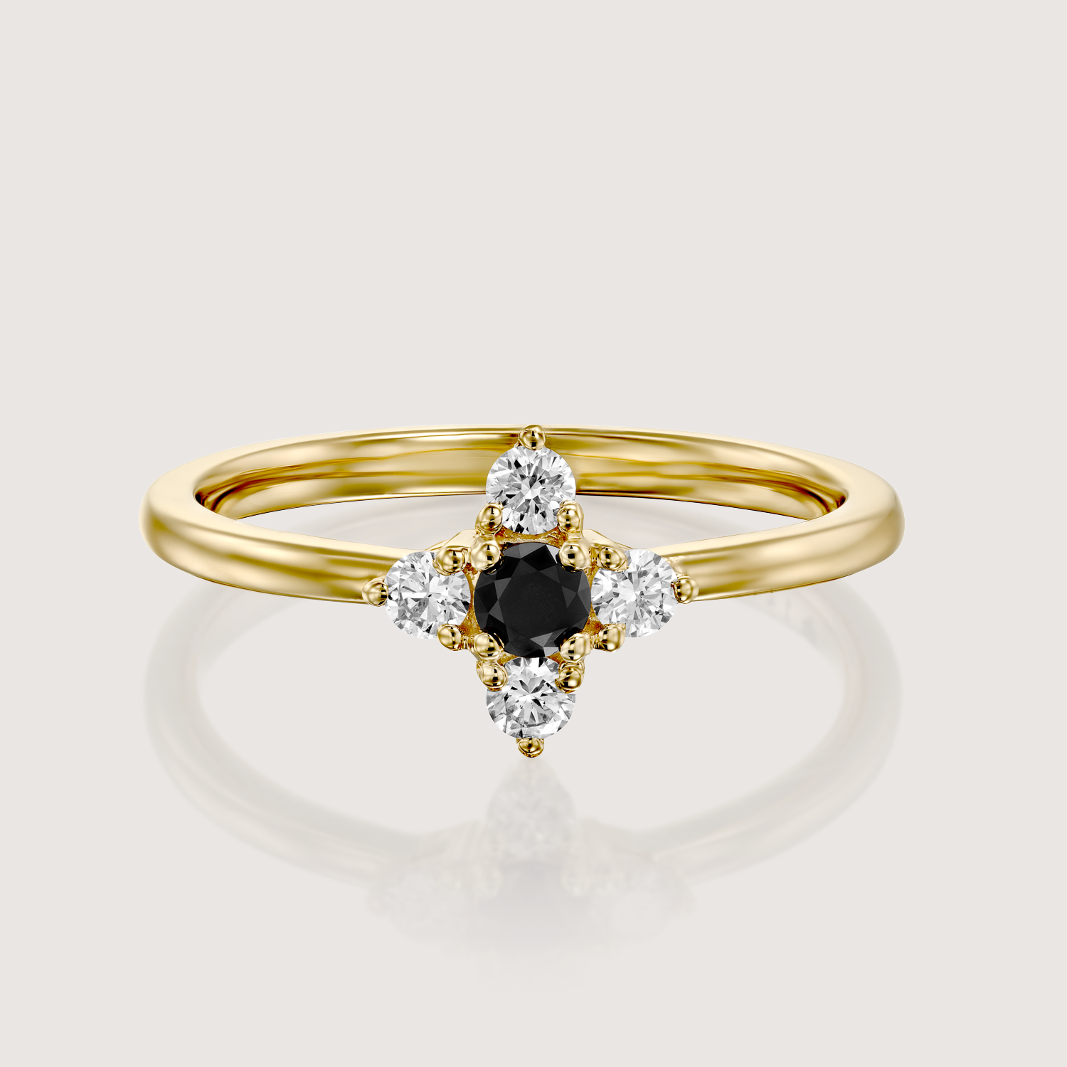 טבעת אליאנה יהלומים שחור לבן